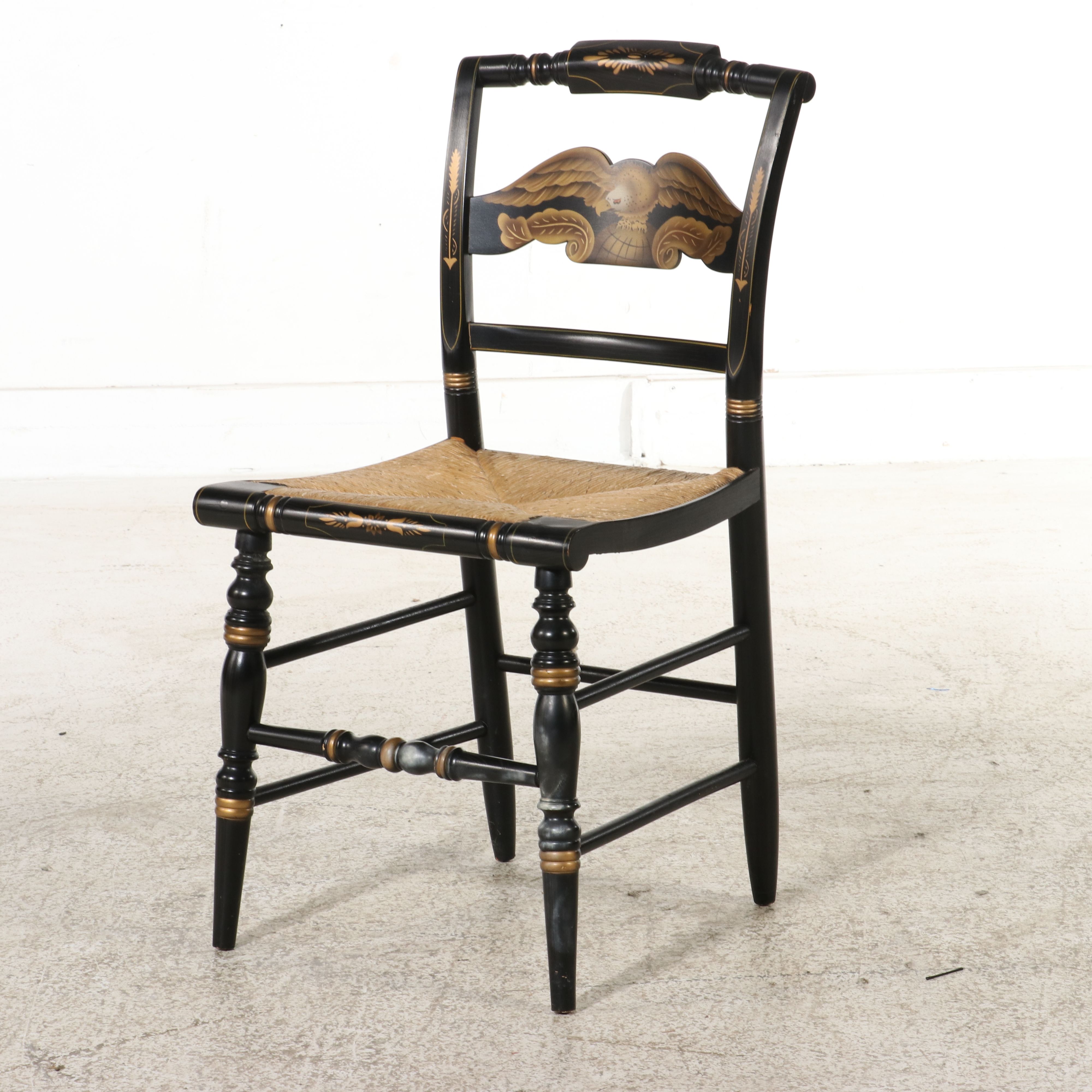 Hitchcock Stencil-Decorated Eagle Side Chair, Mid to Late 20th Century