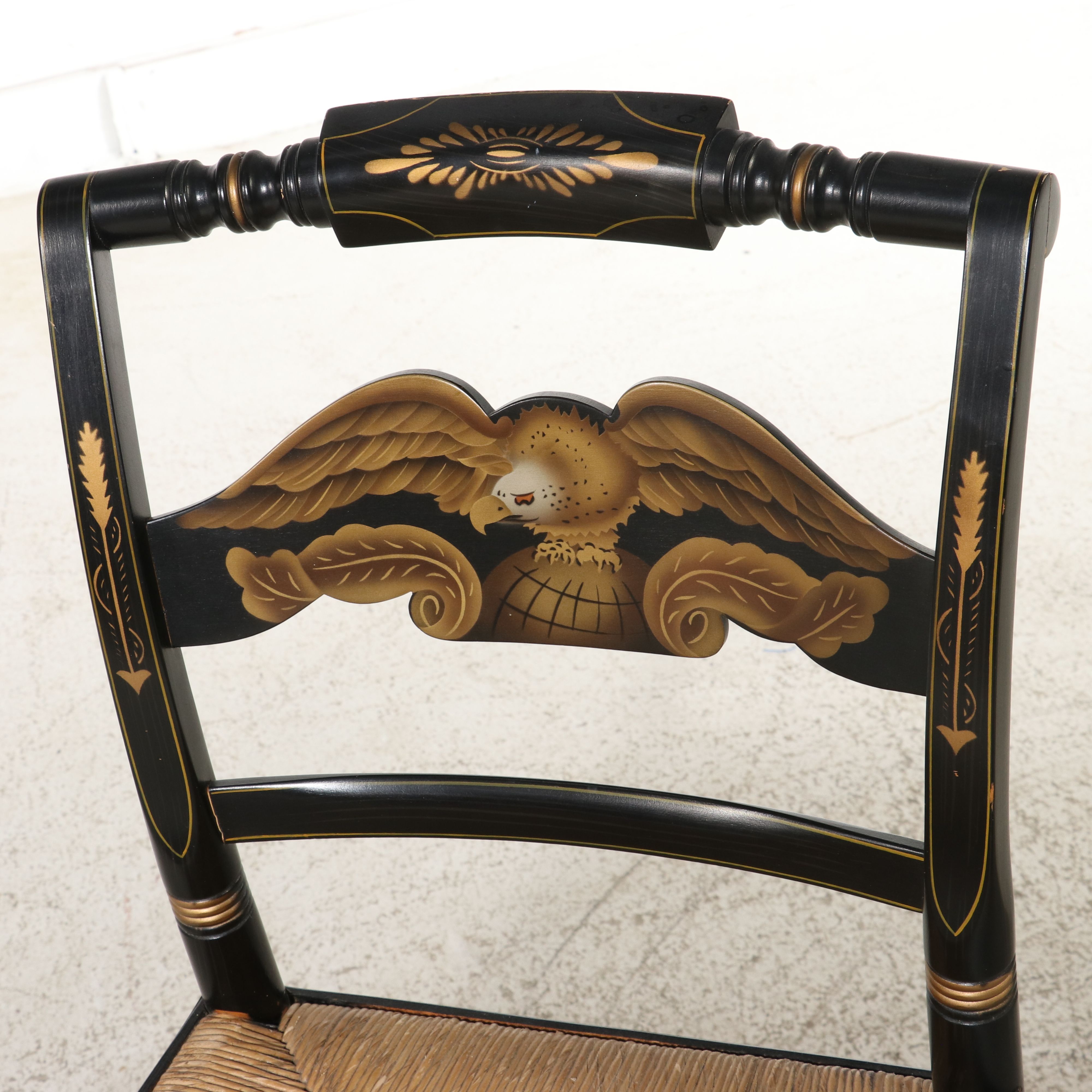 Hitchcock Stencil-Decorated Eagle Side Chair, Mid to Late 20th Century