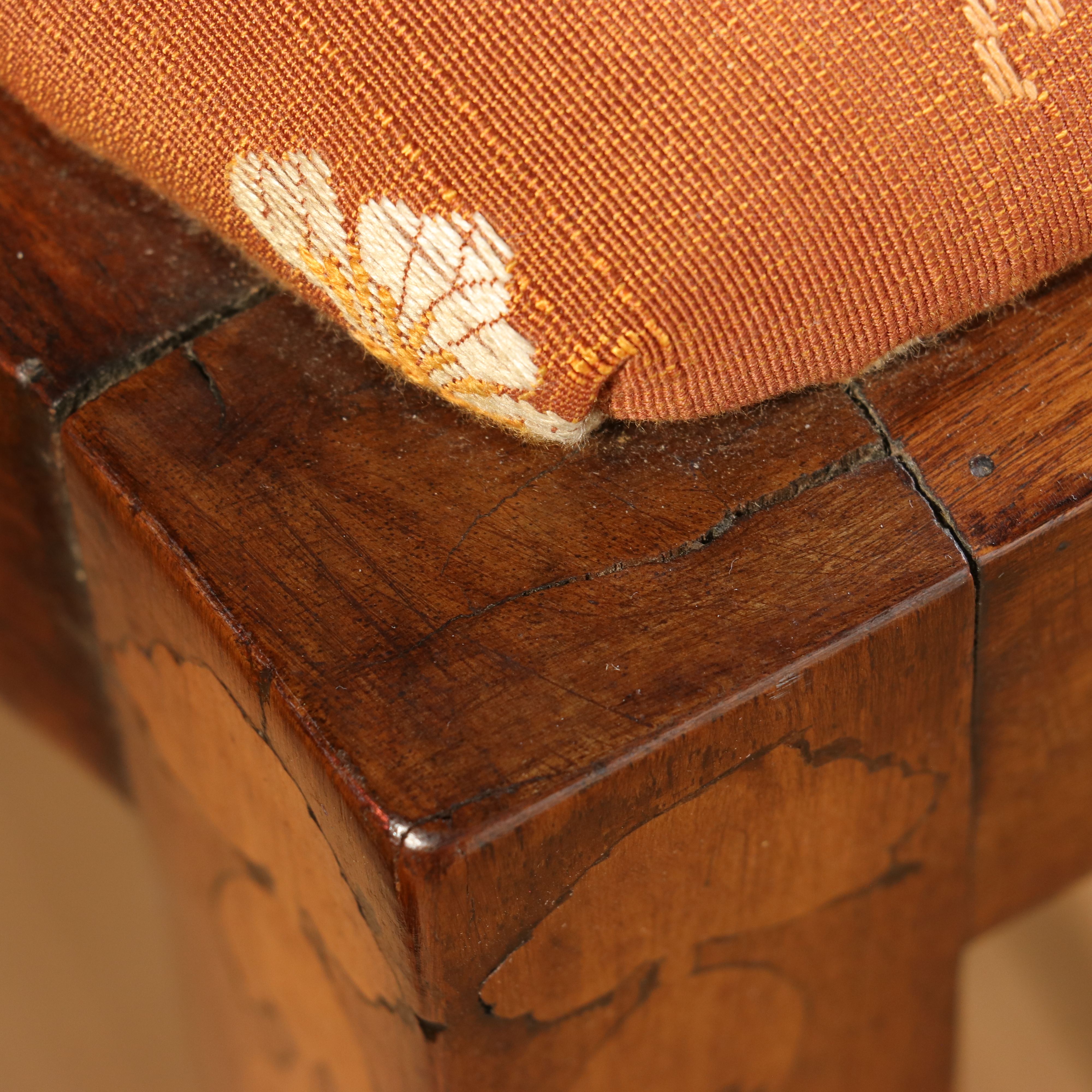 Pair of Continental European Empire Inlaid Lyre-Back Side Chairs