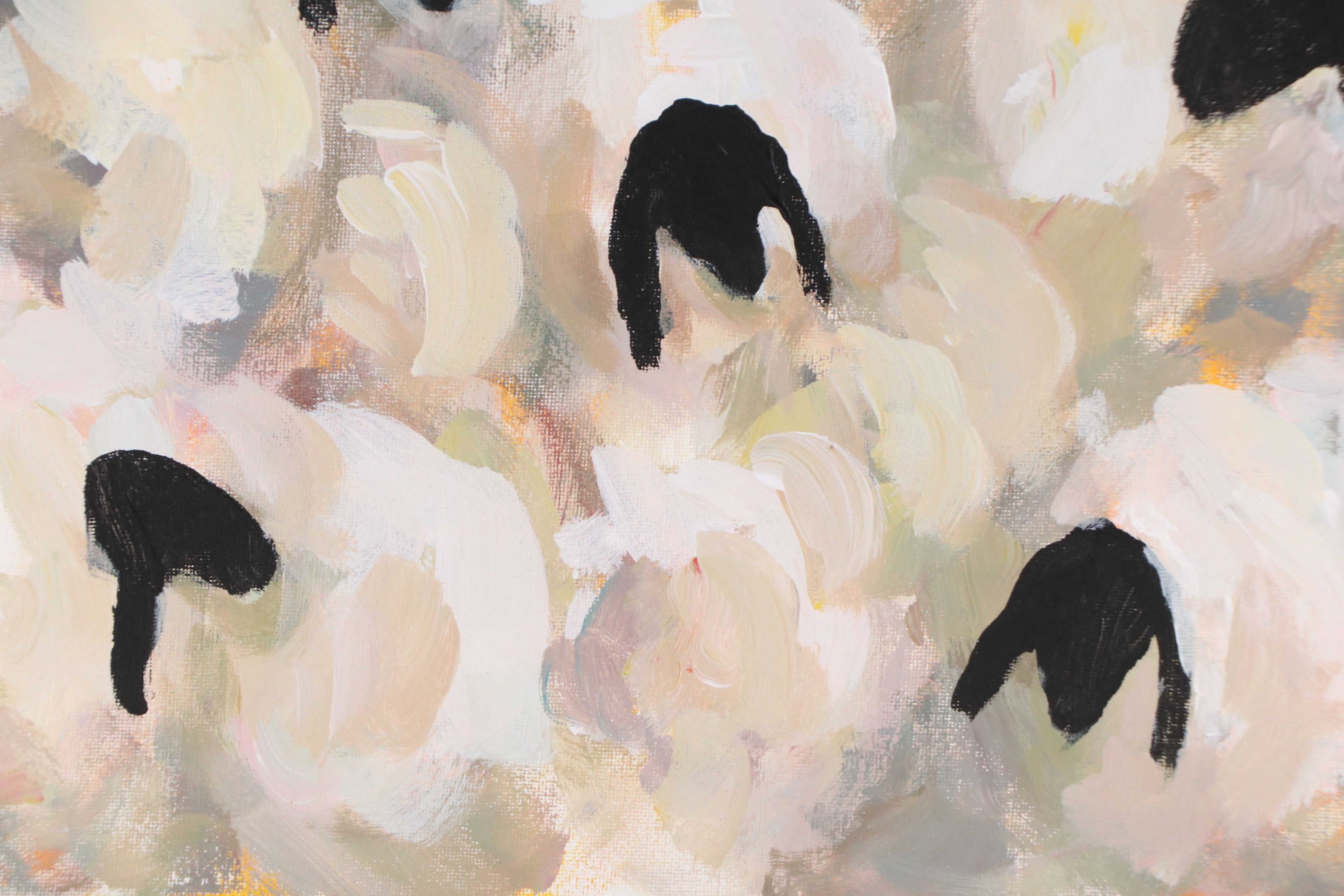 Elle Raines Acrylic Painting "Flock of Sheep #27," Circa 2026