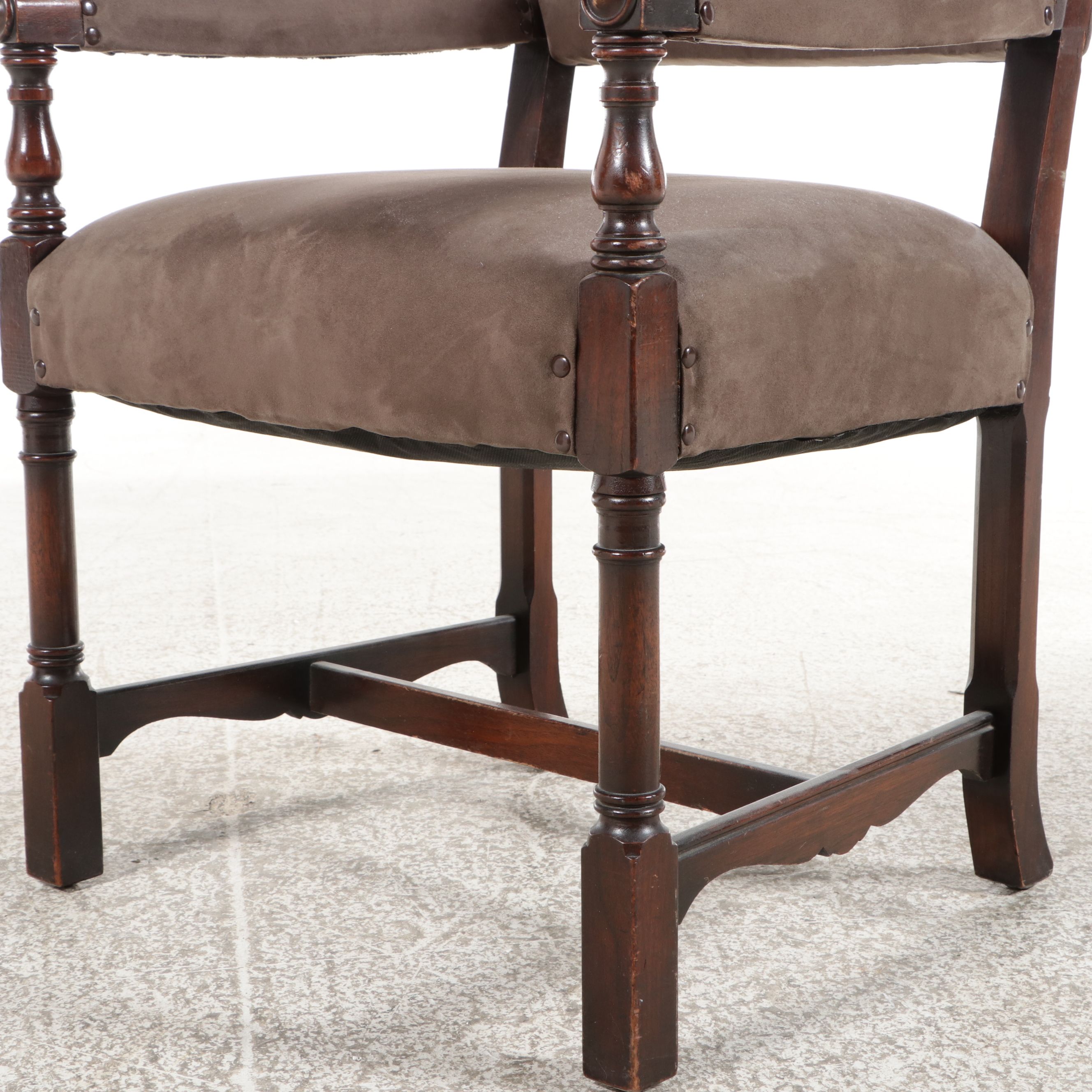 Pair of Jacobean Revival Inspired Armchairs