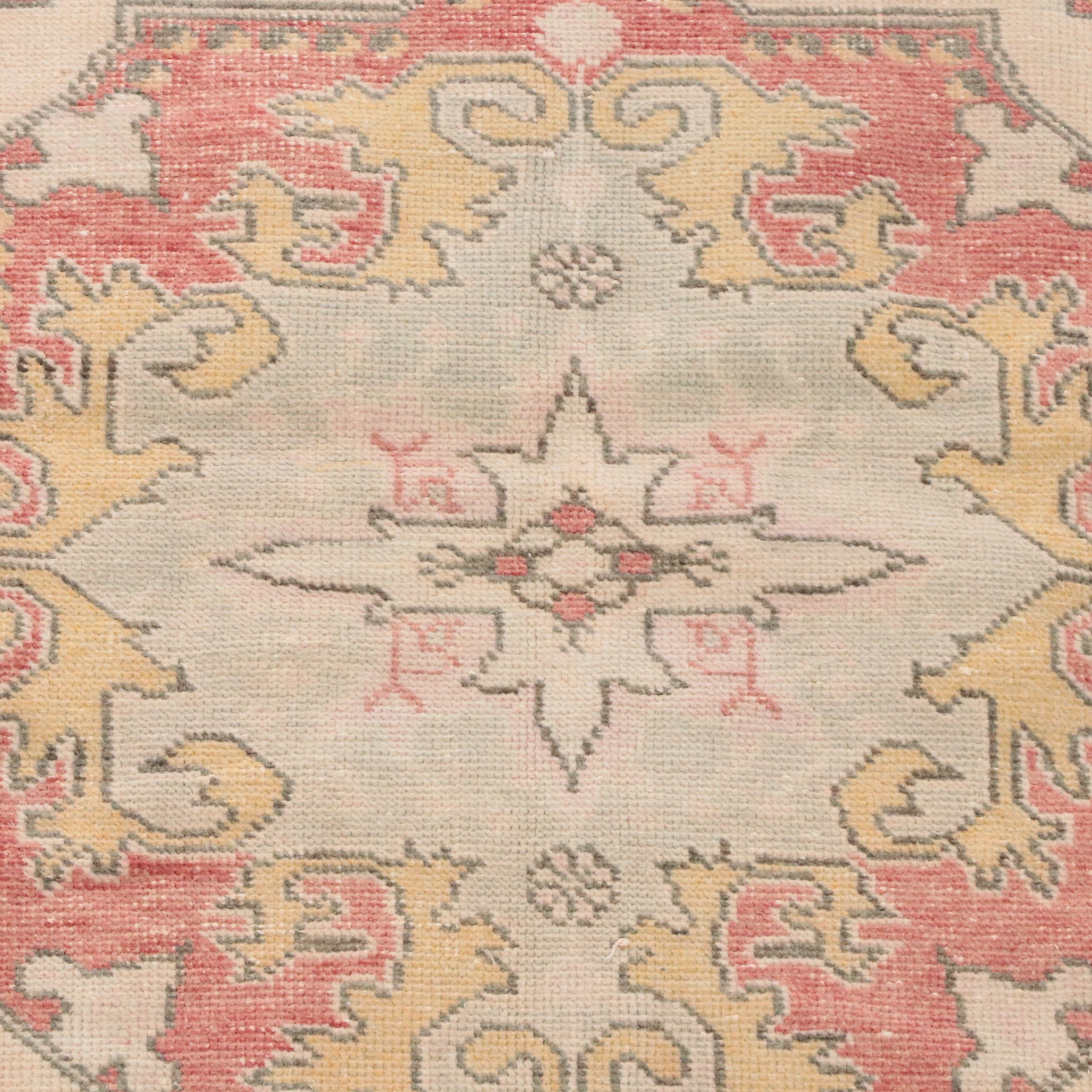 3'11 x 7'4 Hand-Knotted Turkish Oushak Area Rug