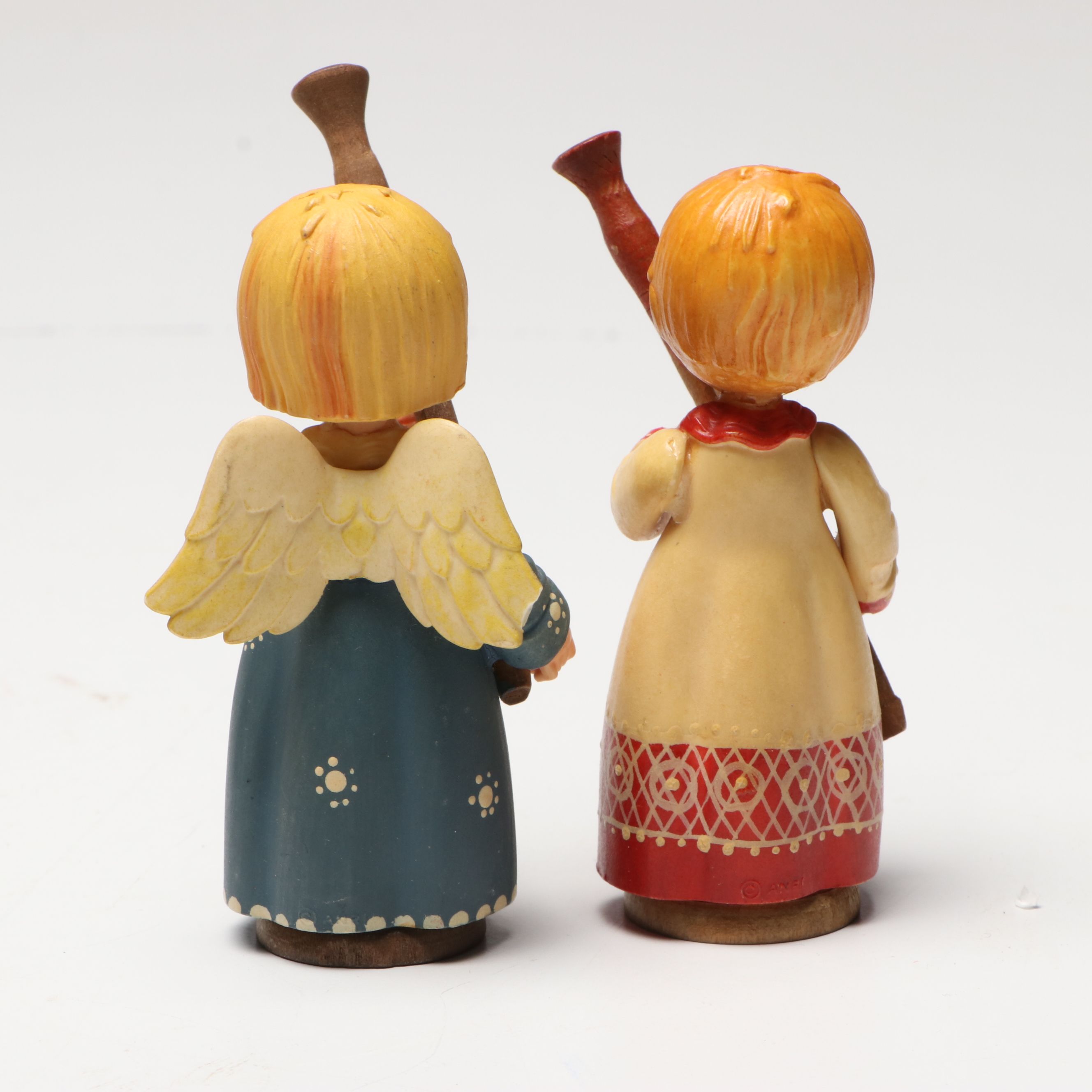 German Putz Nativity Camel with ANRI Italian Carved Wood Angels