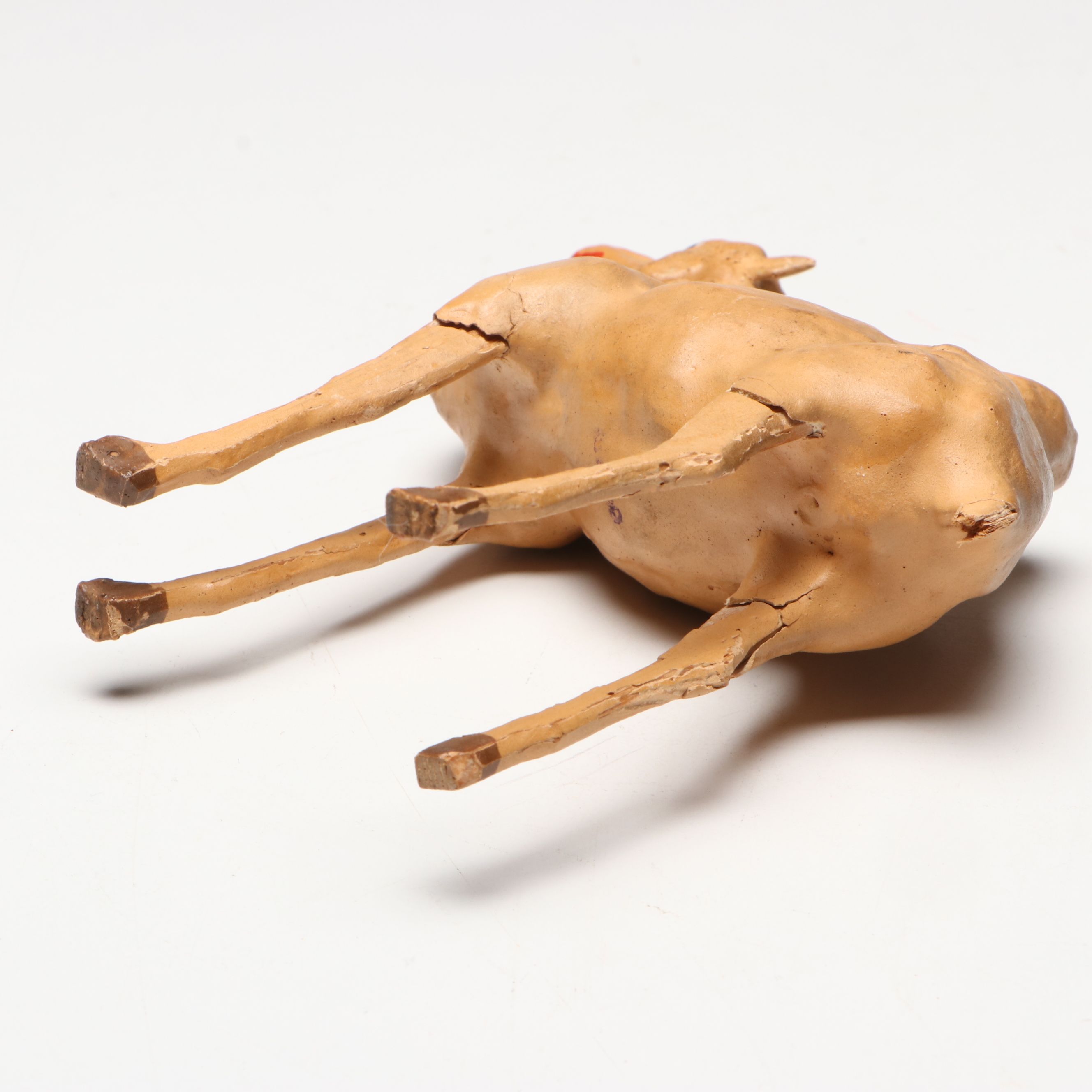 German Putz Nativity Camel with ANRI Italian Carved Wood Angels