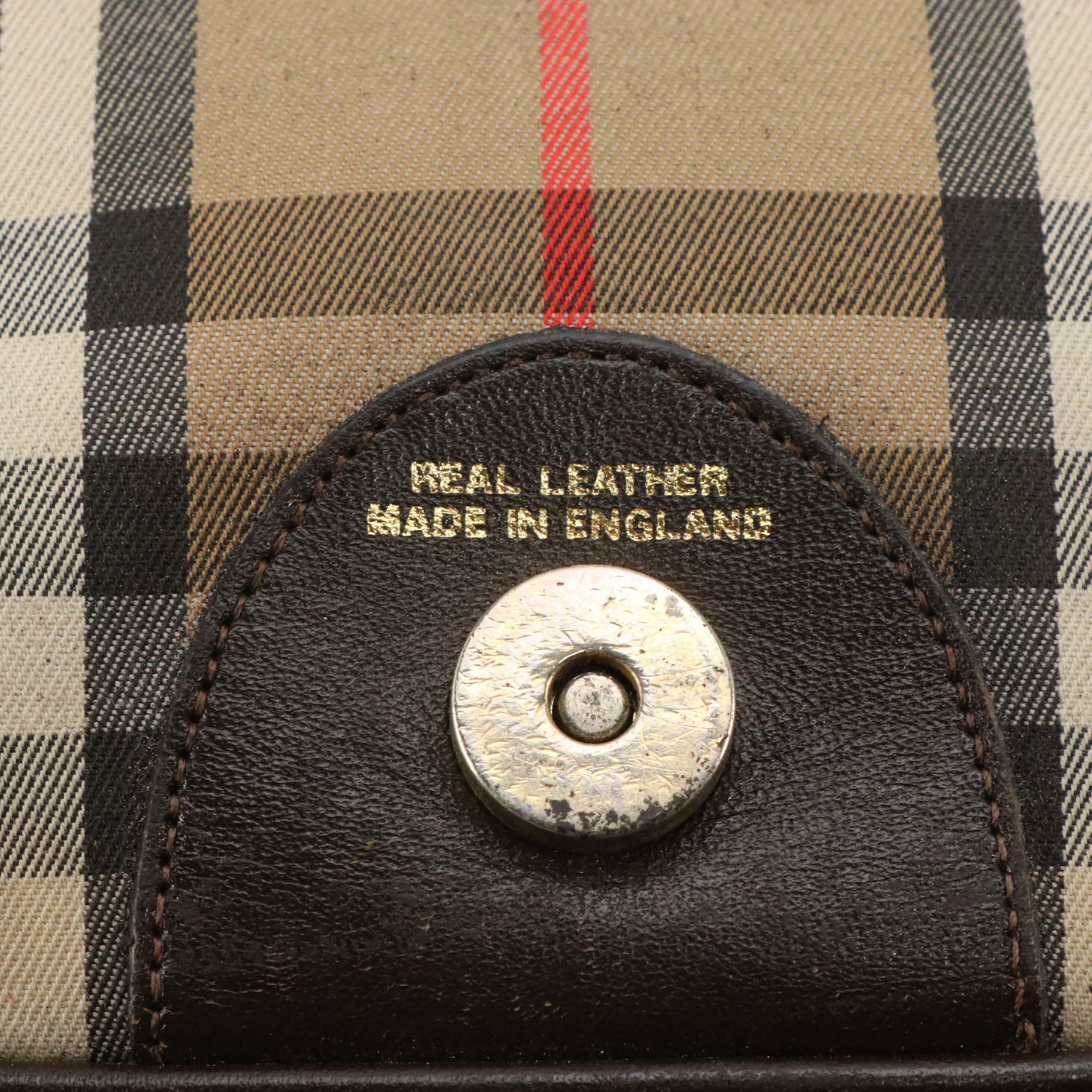 Burberry Front Flap Crossbody Bag in Haymarket Check Canvas and Leather