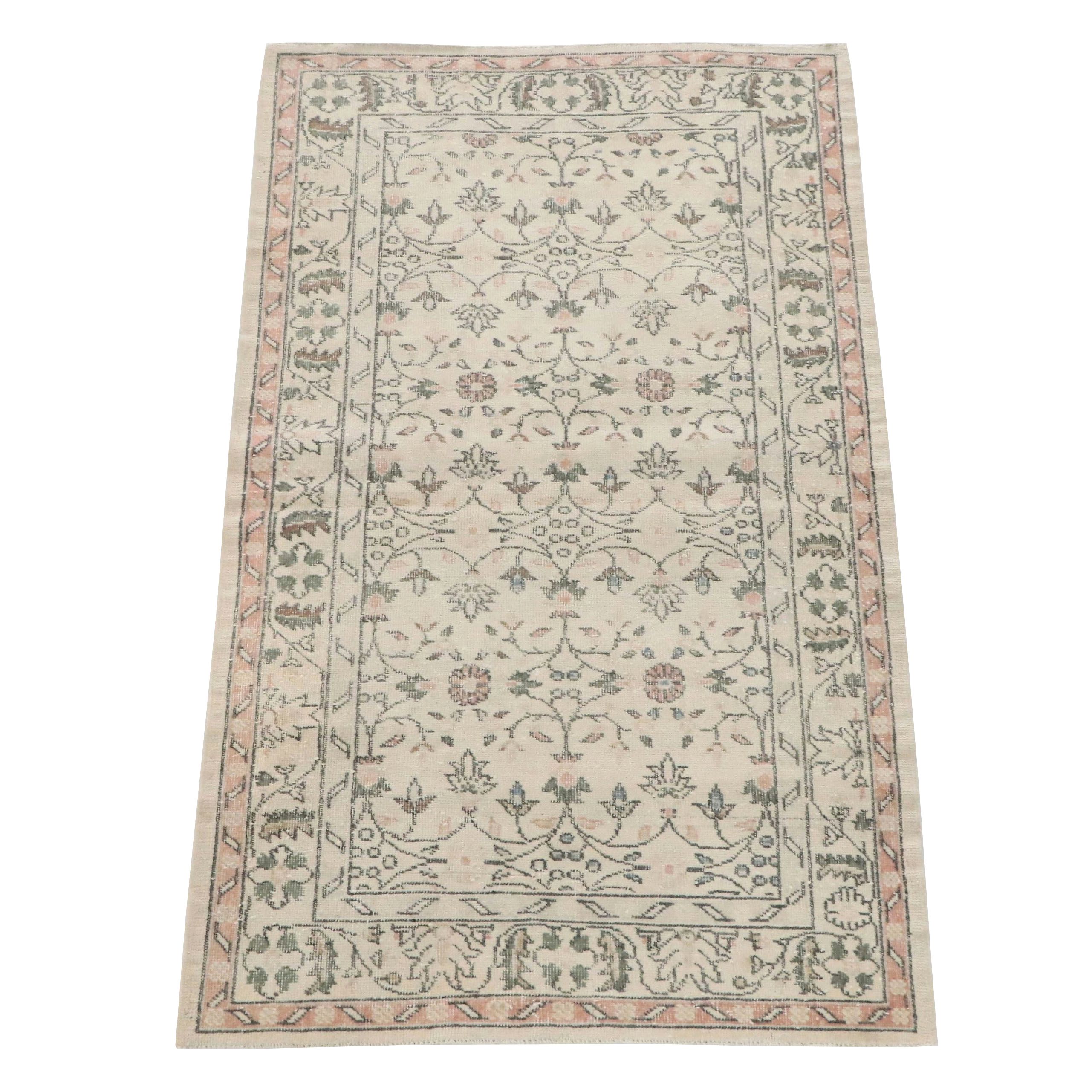4' x 7' Hand-Knotted Turkish Oushak Area Rug
