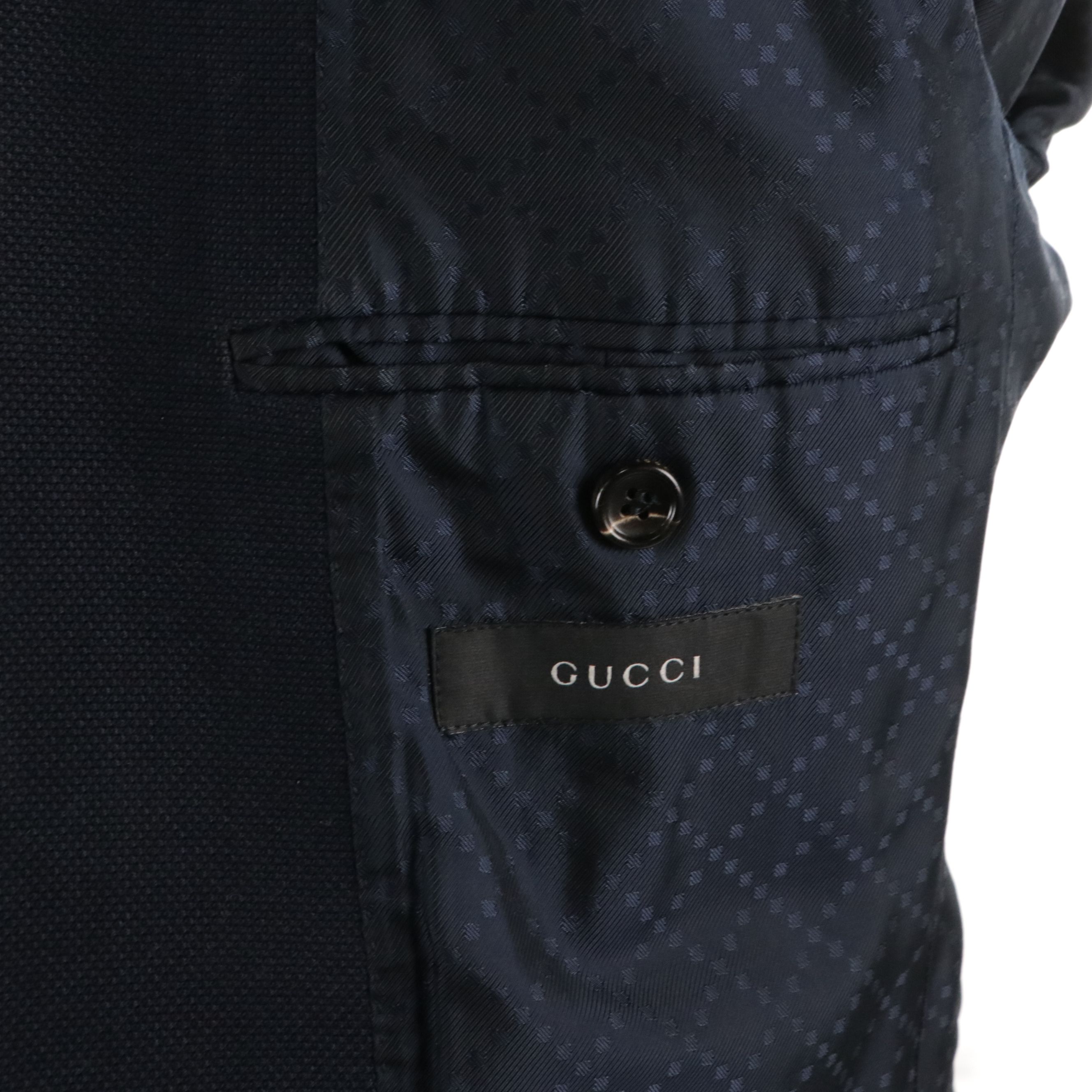 Men's Gucci Sport Coat in Navy Cotton Canvas