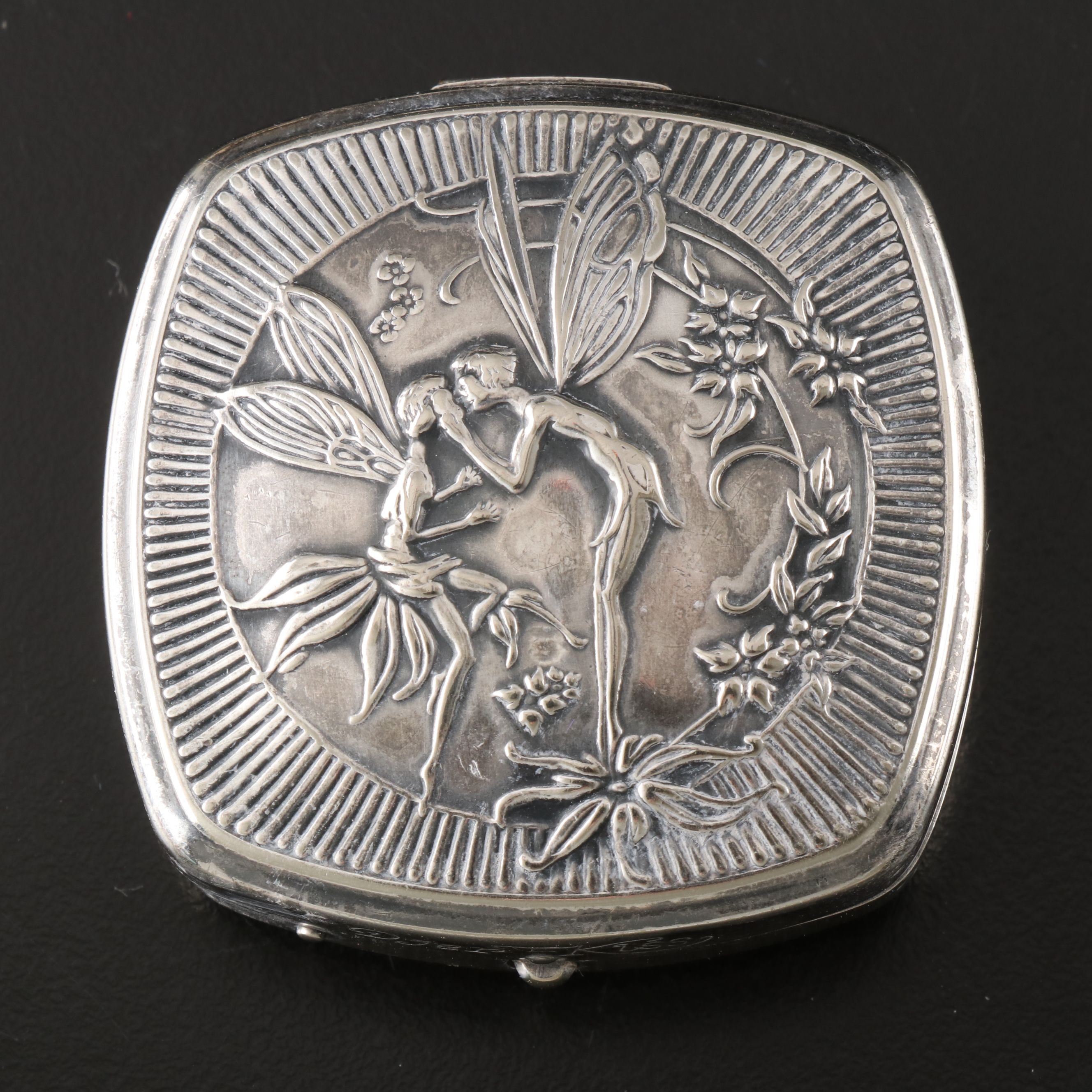 Djer-Kiss Fairy Embossed Sterling Silver Compact and Other Victorian Accessories