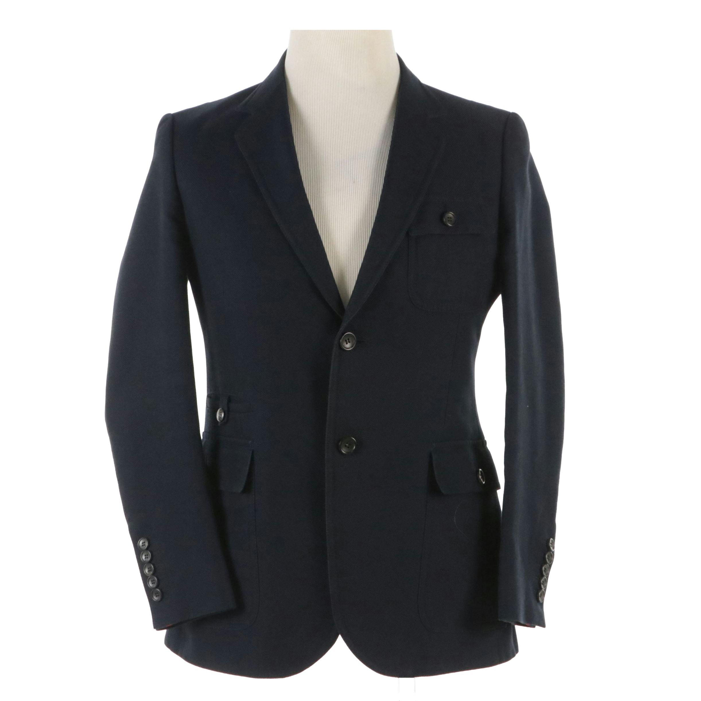 Men's Gucci Sport Coat in Navy Cotton Canvas