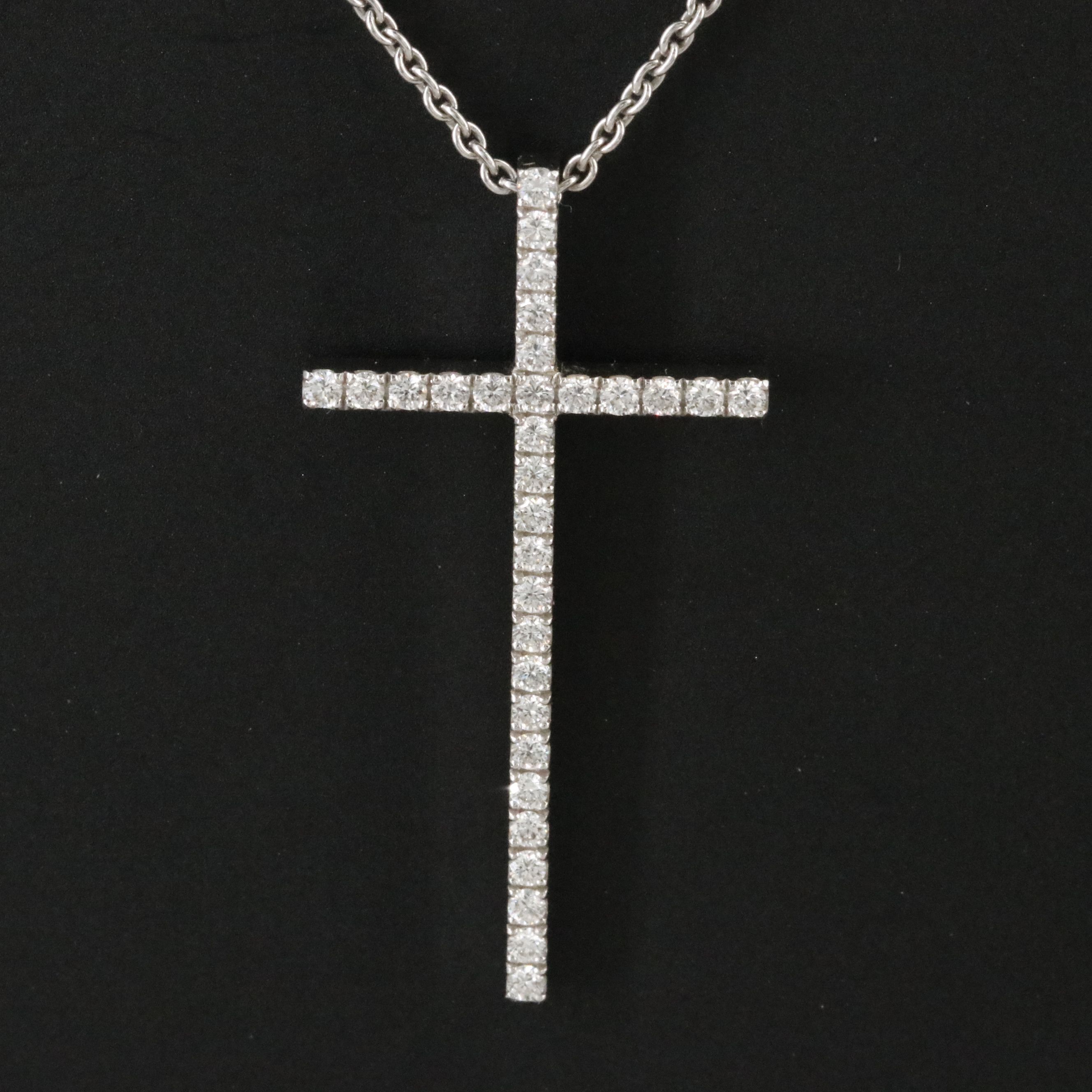 Tiffany & Co. Metro 18K 0.31 CTW Diamond Cross Necklace