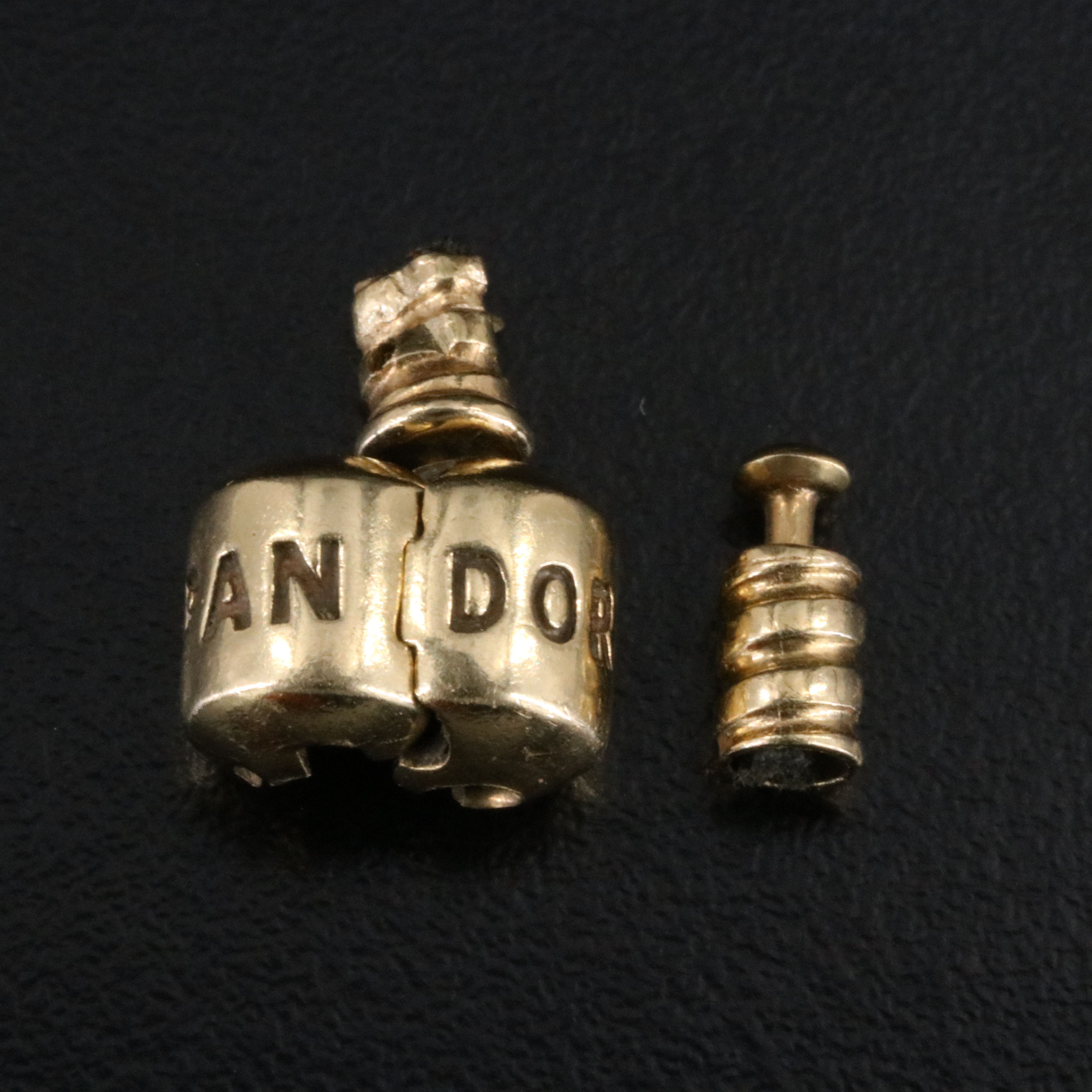 Pandora 14K Sapphire and Diamond Beads with Safety Chain with Clasps