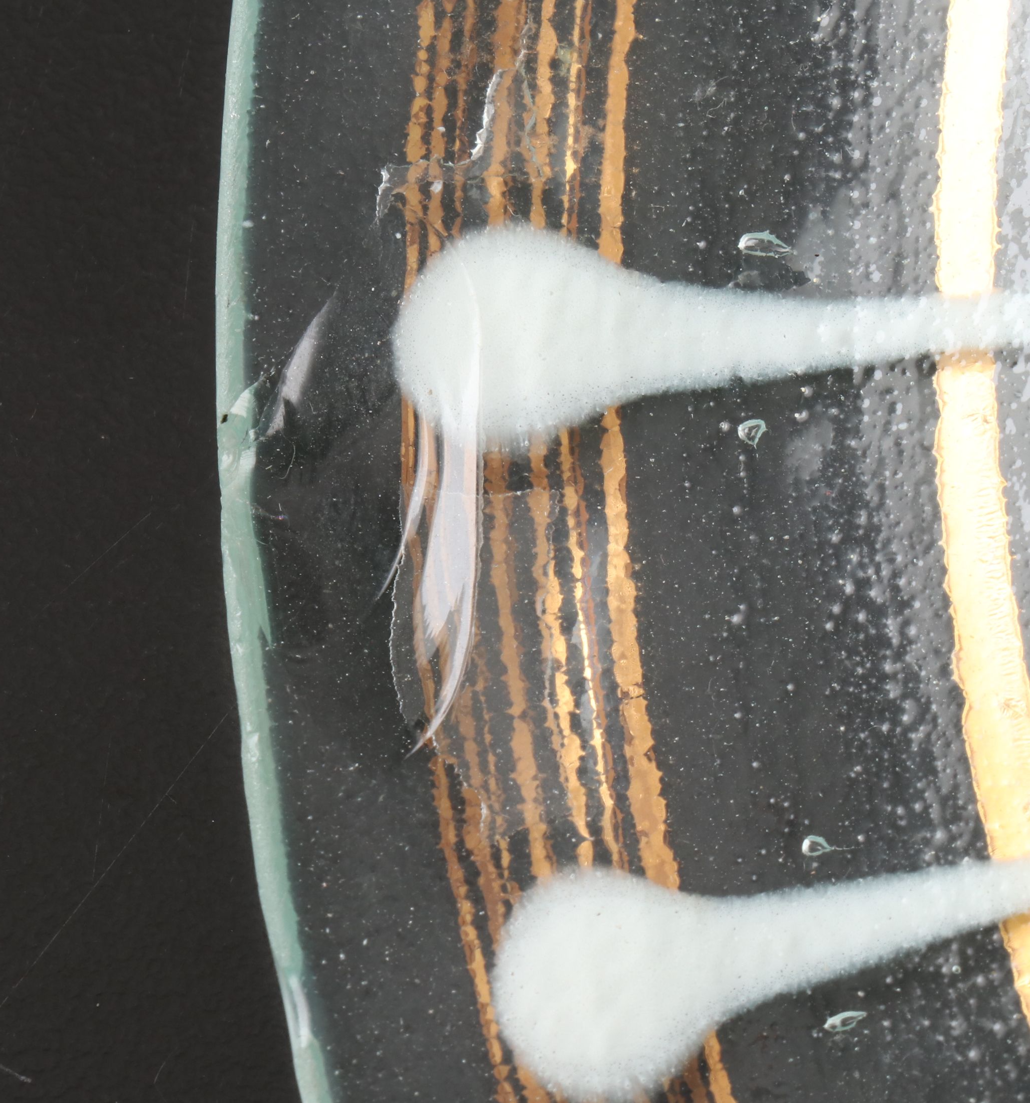 Higgins Fused Art Glass Rectangular Bowl and Plate, Late 20th Century