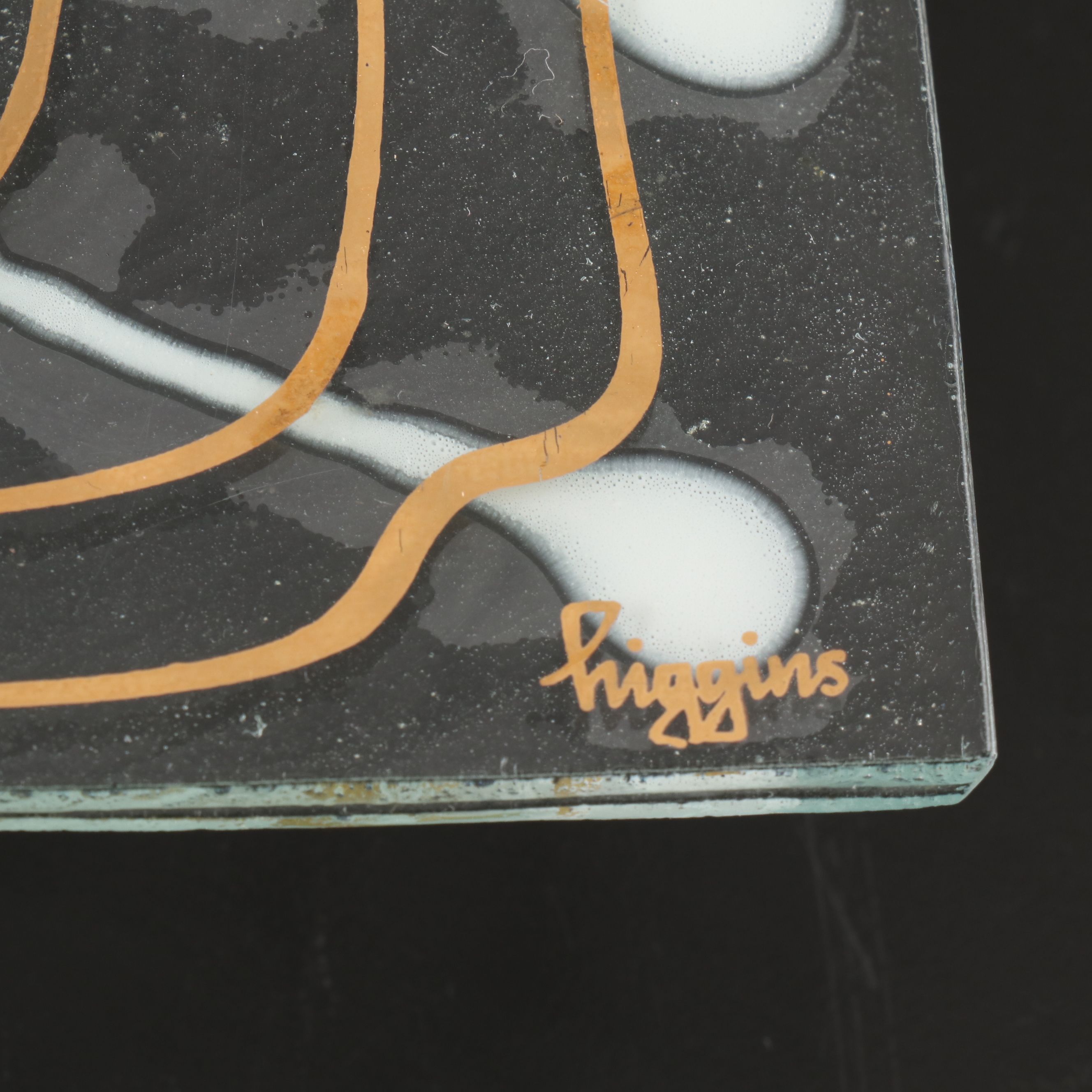 Higgins Fused Art Glass Rectangular Bowl and Plate, Late 20th Century