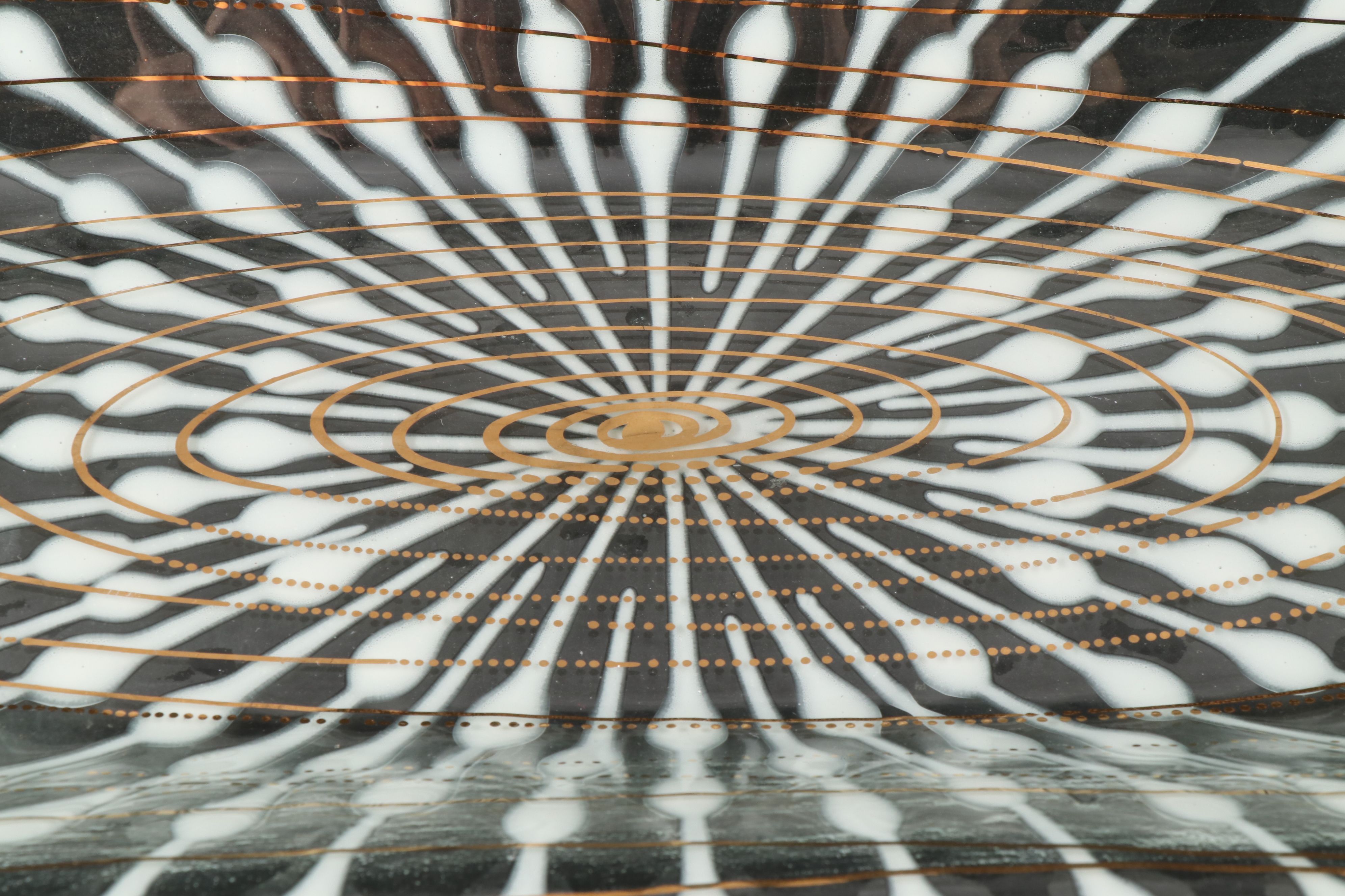 Higgins Fused Art Glass Rectangular Bowl and Plate, Late 20th Century