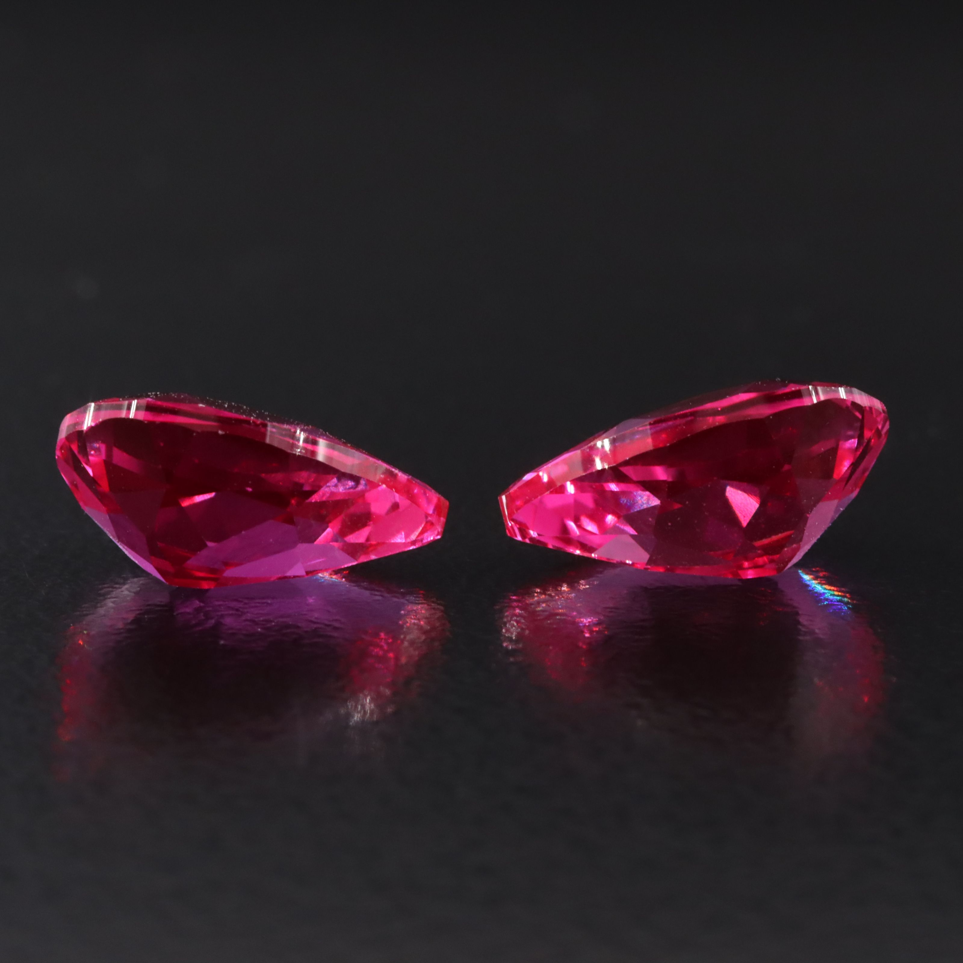Loose 8.17 CTW Matched Pair of Lab Grown Rubies