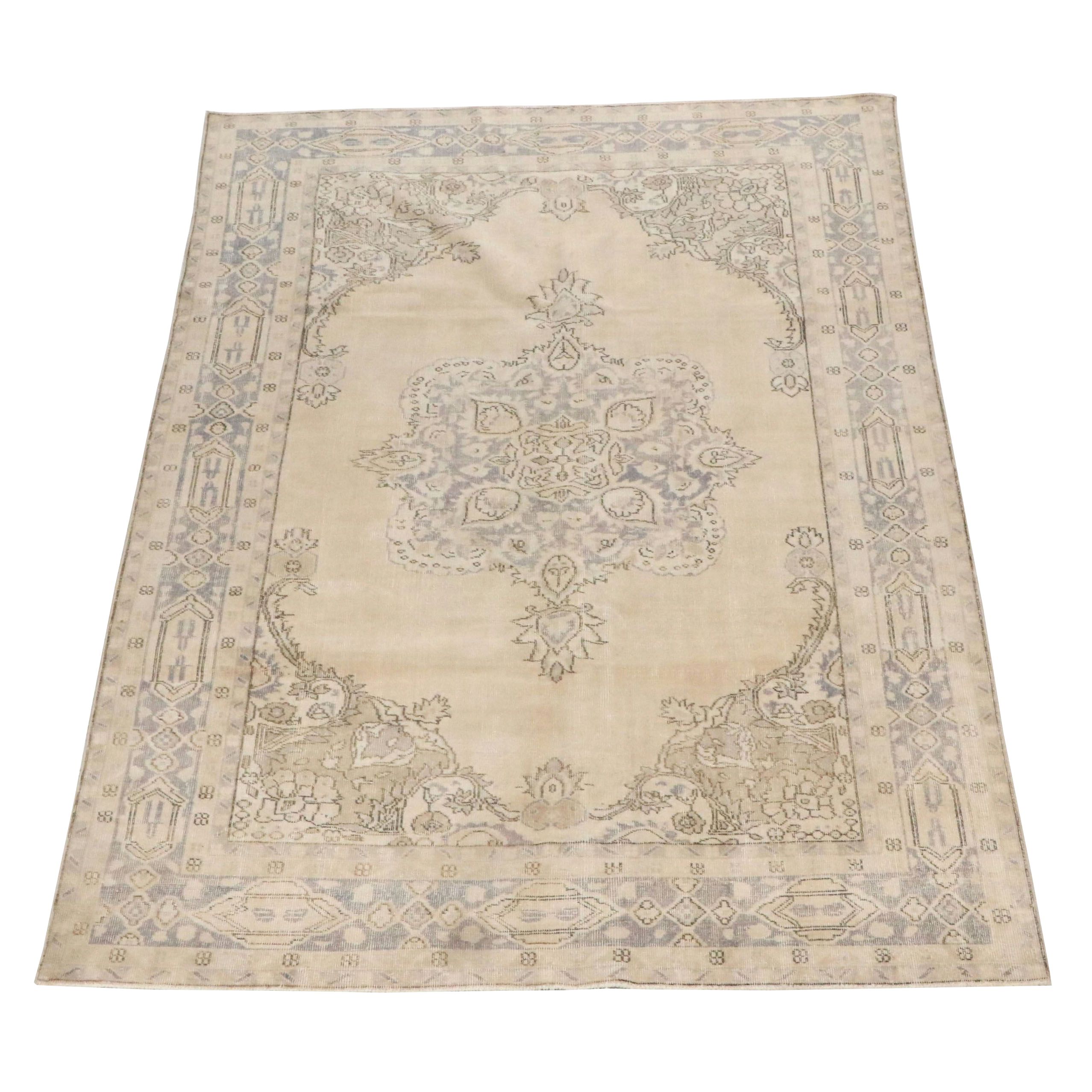 6'7 x 10'3 Hand-Knotted Turkish Style Area Rug