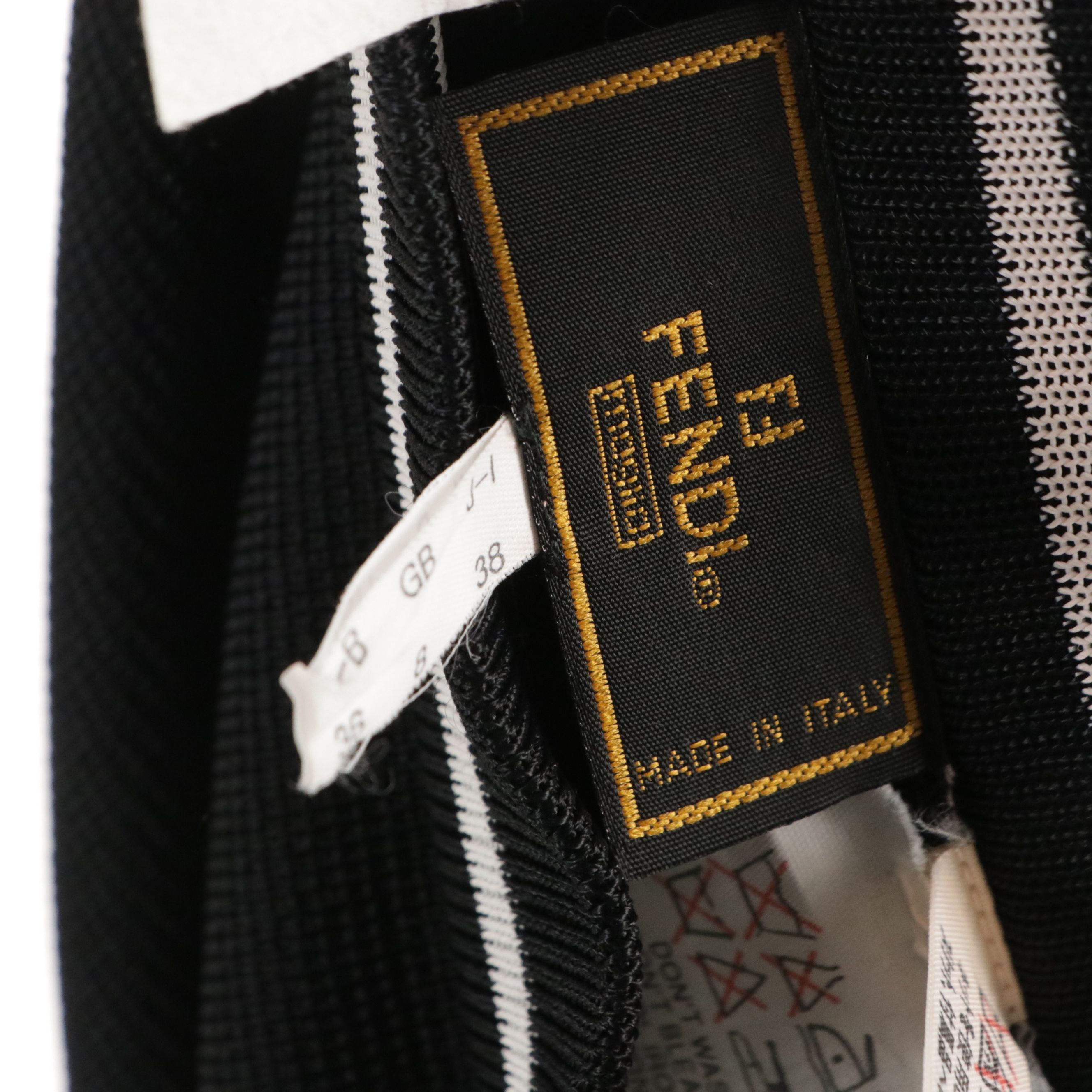 Fendi Black and White Elastic Waistband Skirt