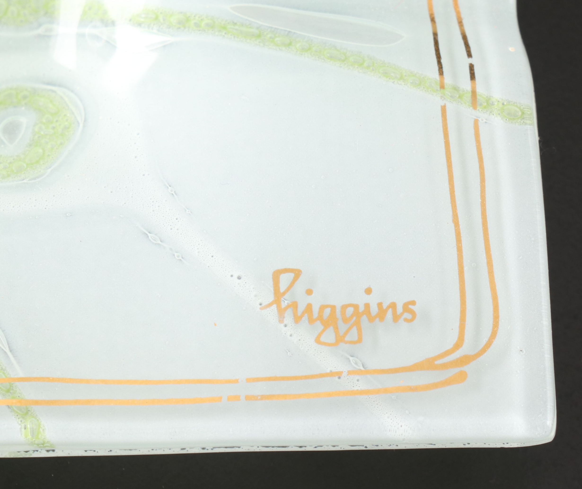 Higgins Fused Art Glass Ashtrays and Decorative Bowl, Late 20th Century