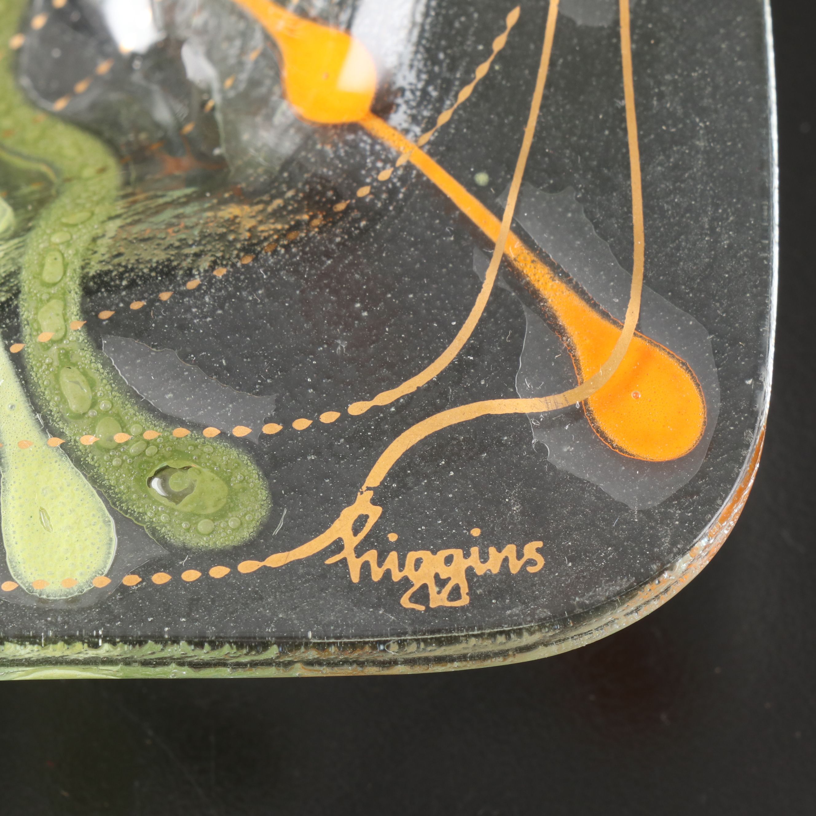 Higgins Fused Art Glass Ashtrays and Decorative Bowl, Late 20th Century