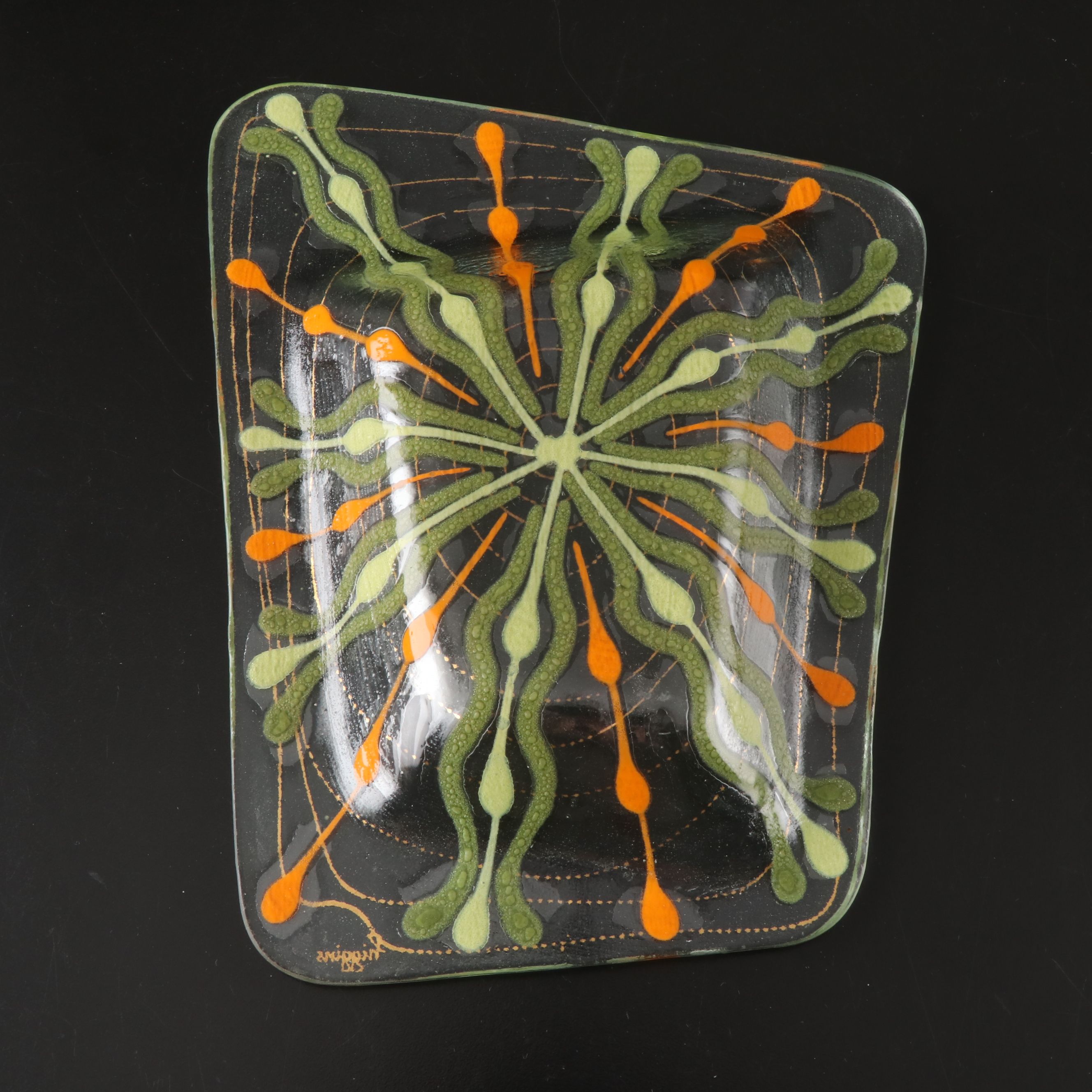 Higgins Fused Art Glass Ashtrays and Decorative Bowl, Late 20th Century