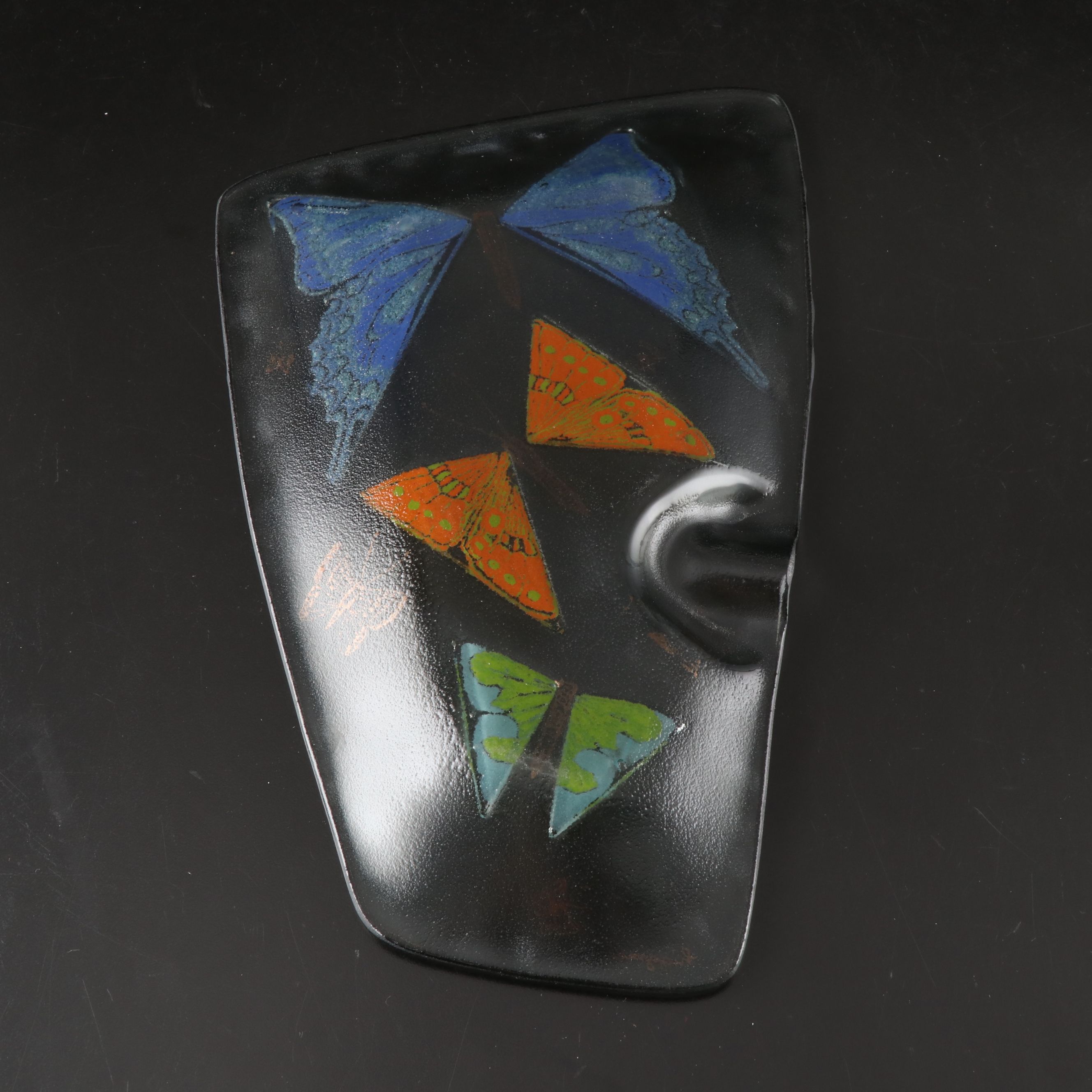 Higgins Fused Art Glass Ashtrays and Decorative Bowl, Late 20th Century