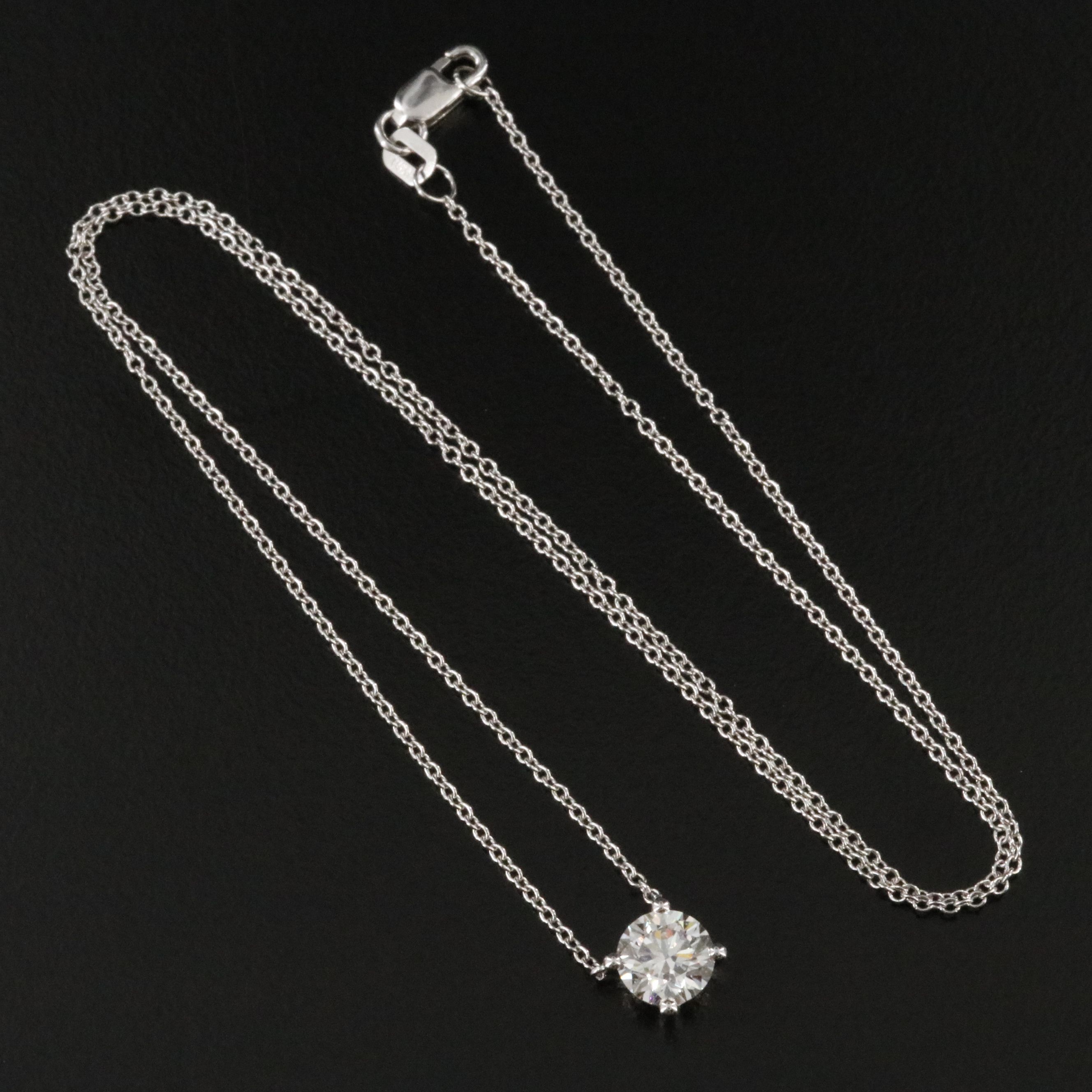 14K 1.06 CT Lab Grown Diamond Solitaire Necklace with Online IGI Report