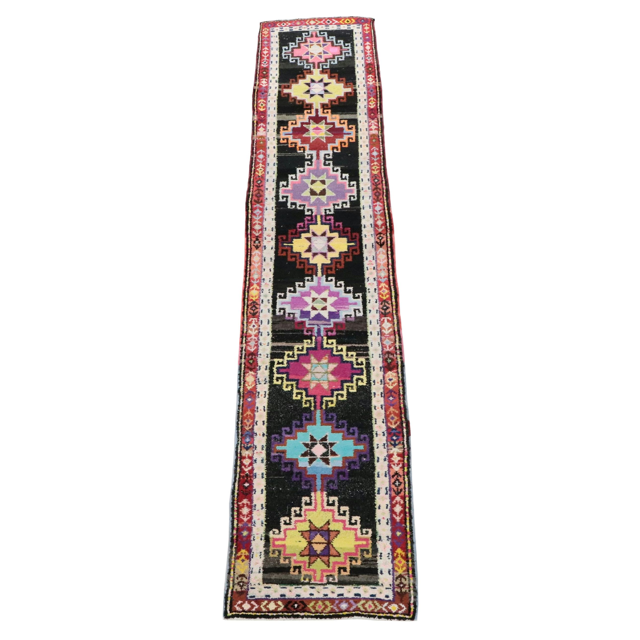 2'7 x 13'4 Hand-Knotted Turkish Anatolian Carpet Runner