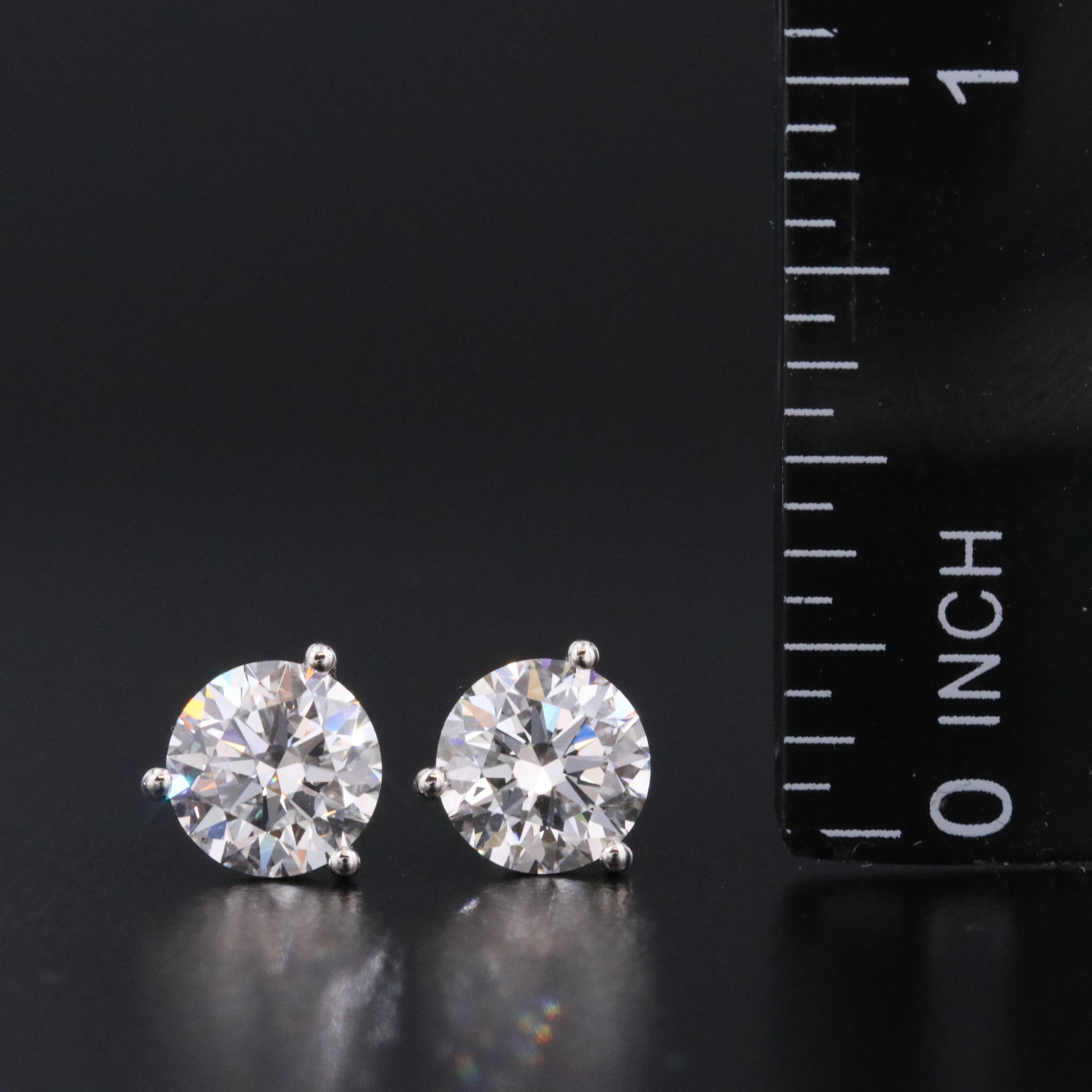 Platinum 3.00 CTW Lab Grown Diamond Solitaire Earrings with IGI Reports