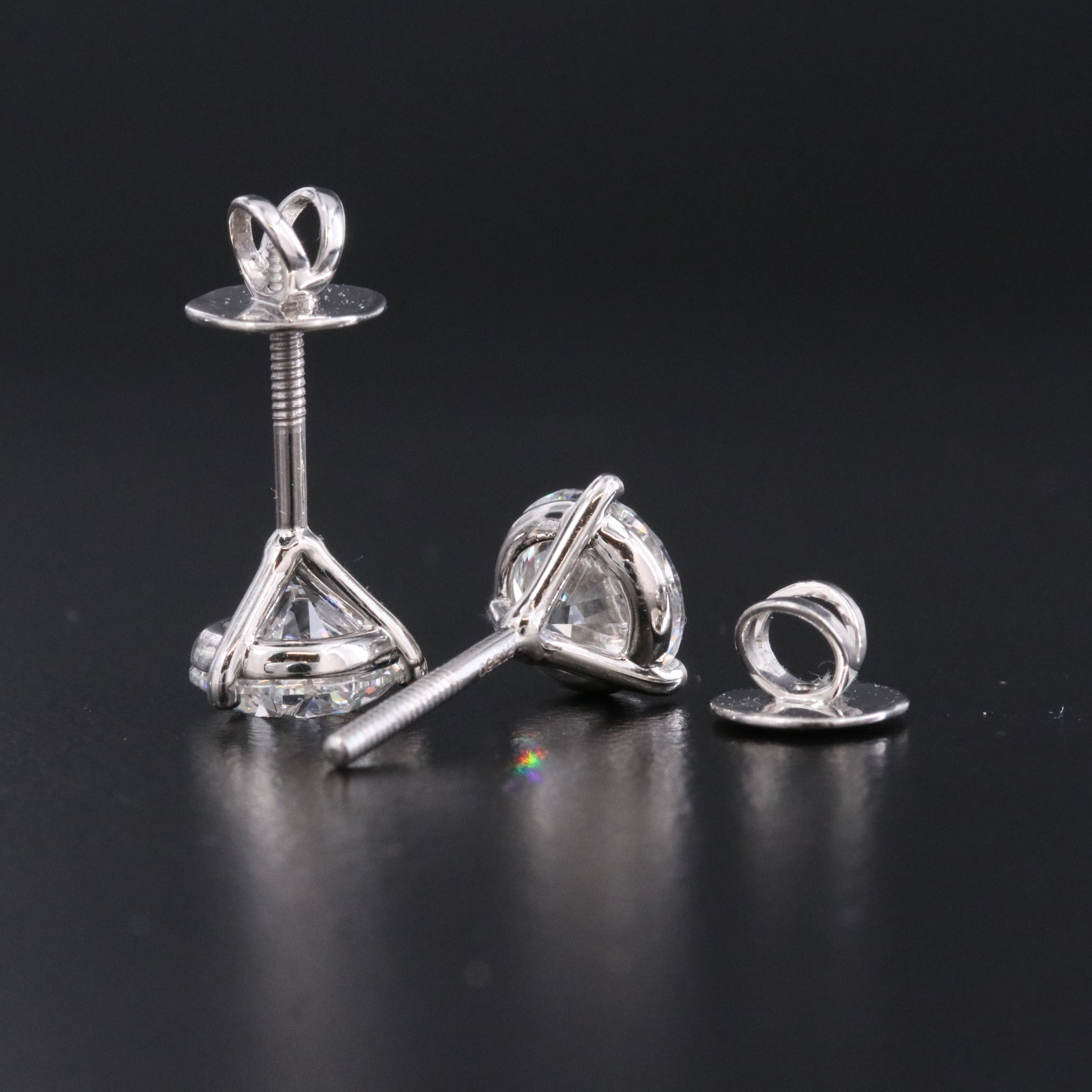 Platinum 3.00 CTW Lab Grown Diamond Solitaire Earrings with IGI Reports