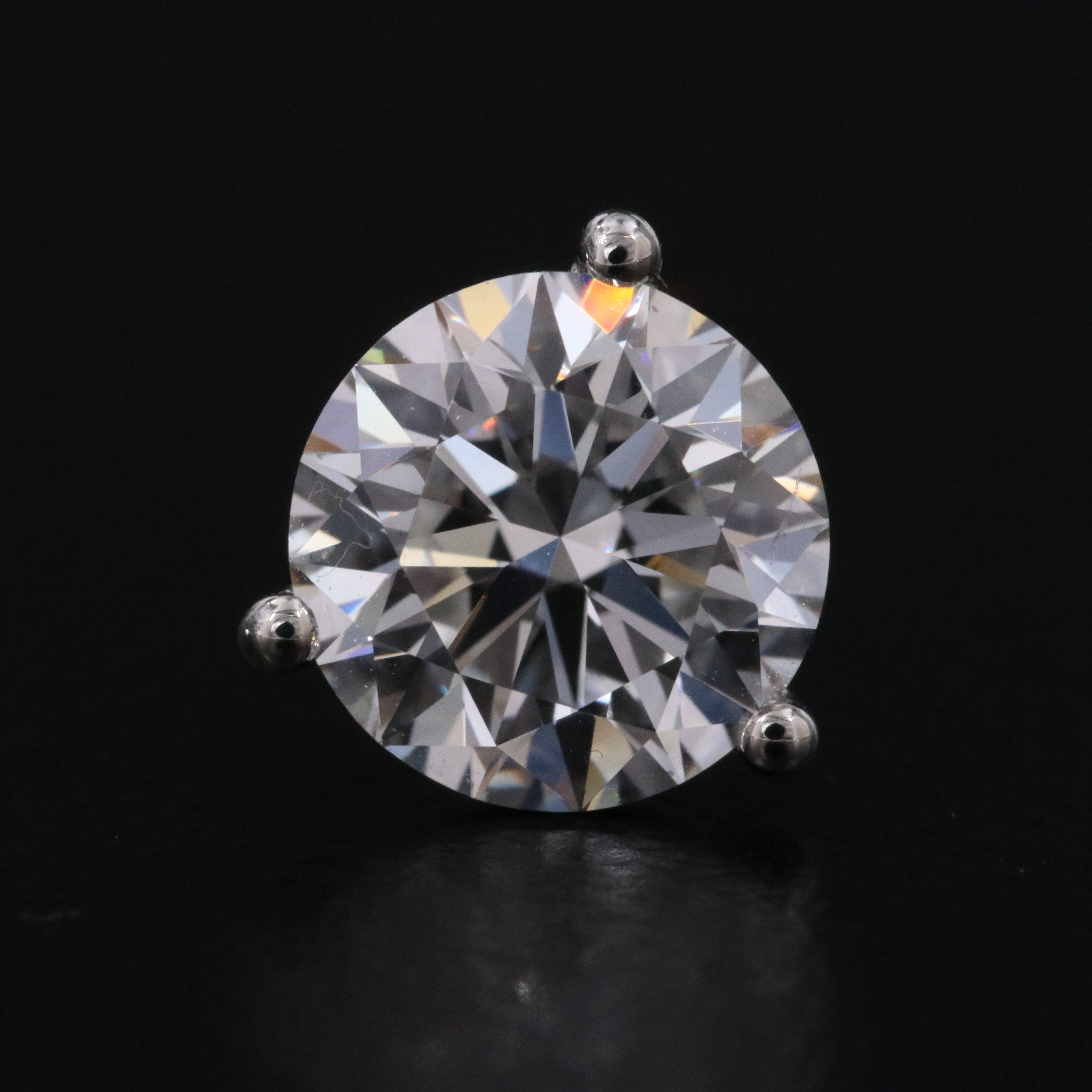 Platinum 3.00 CTW Lab Grown Diamond Solitaire Earrings with IGI Reports