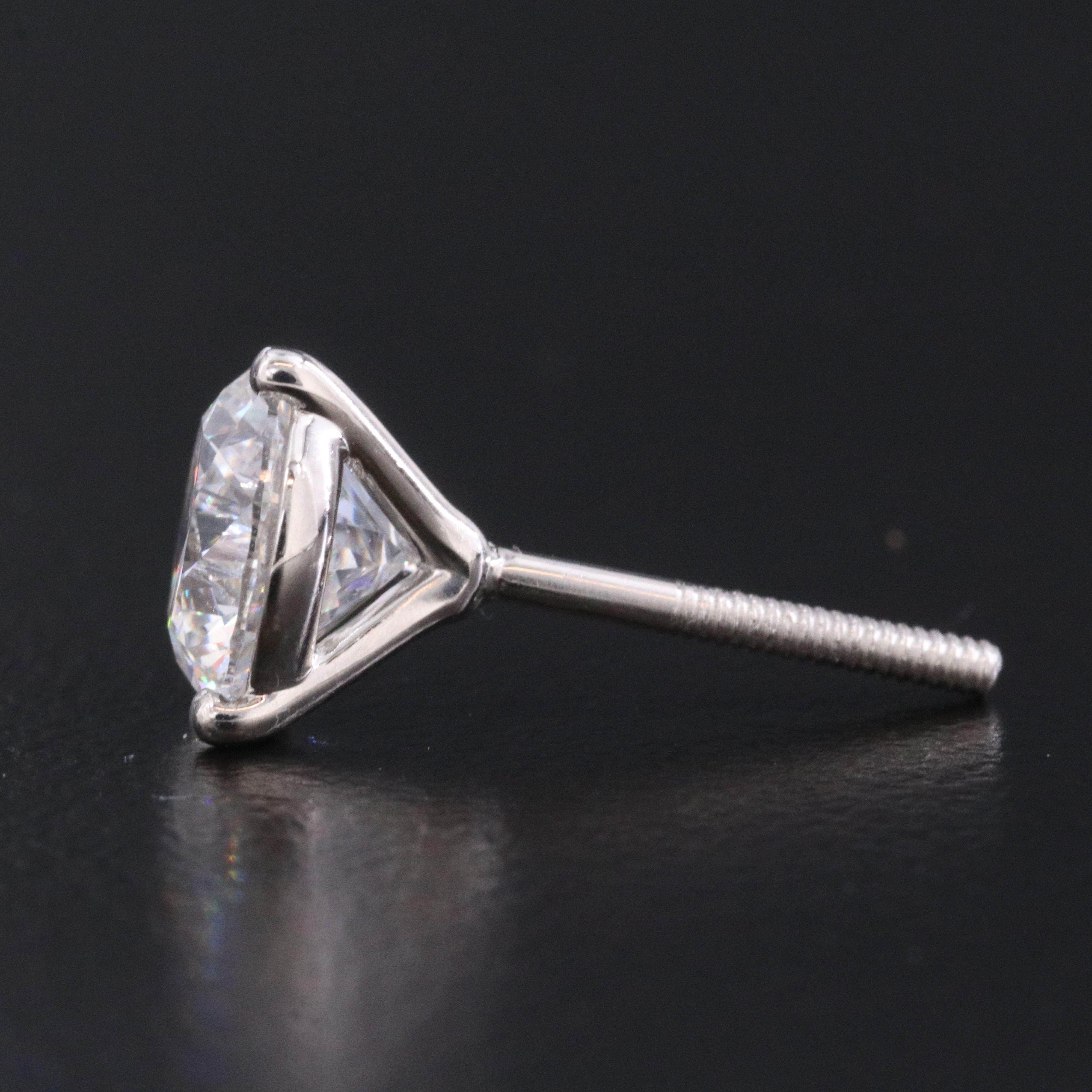 Platinum 3.00 CTW Lab Grown Diamond Solitaire Earrings with IGI Reports