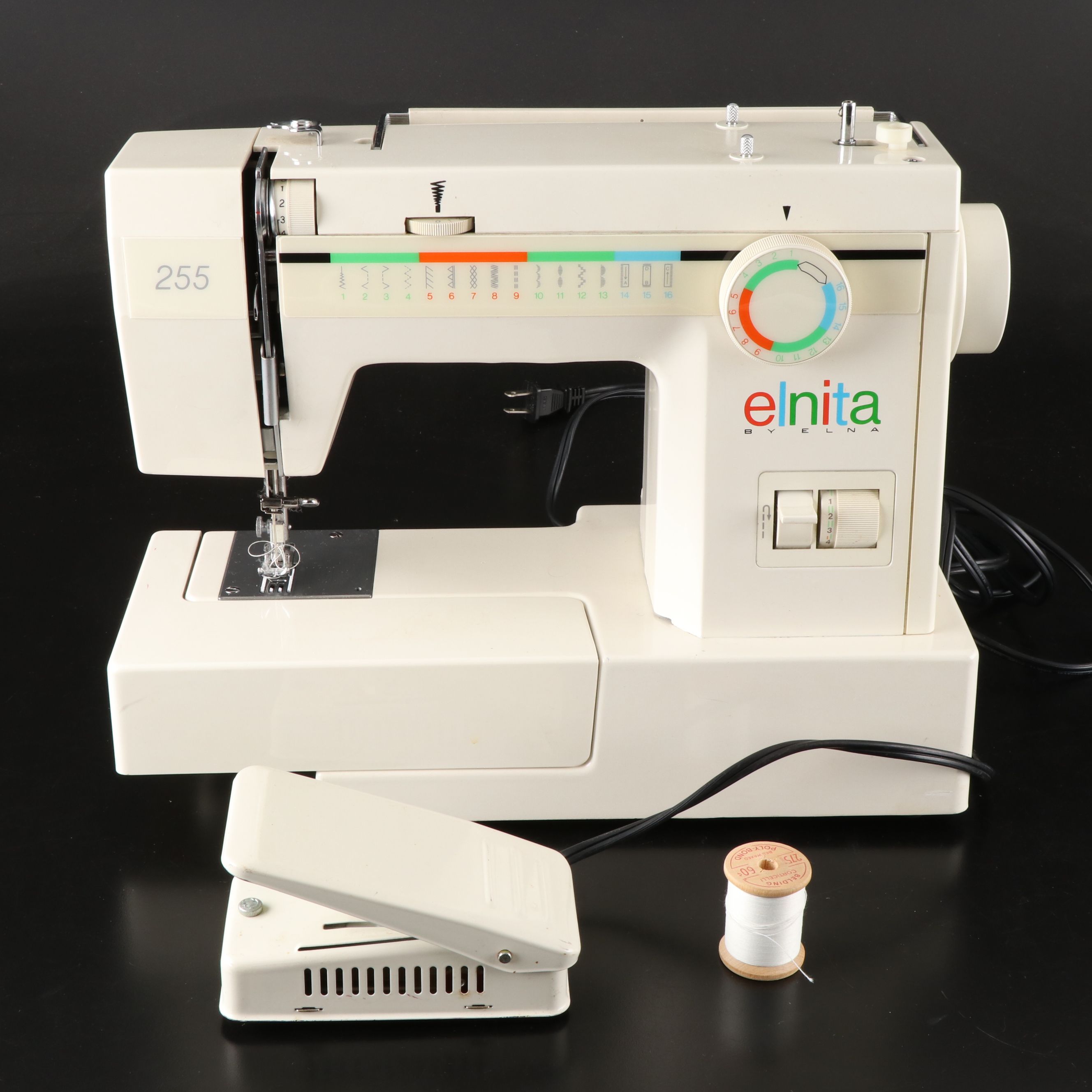 Elna Elnita 225 Electric Sewing Machine with Carrying Case, 1990s