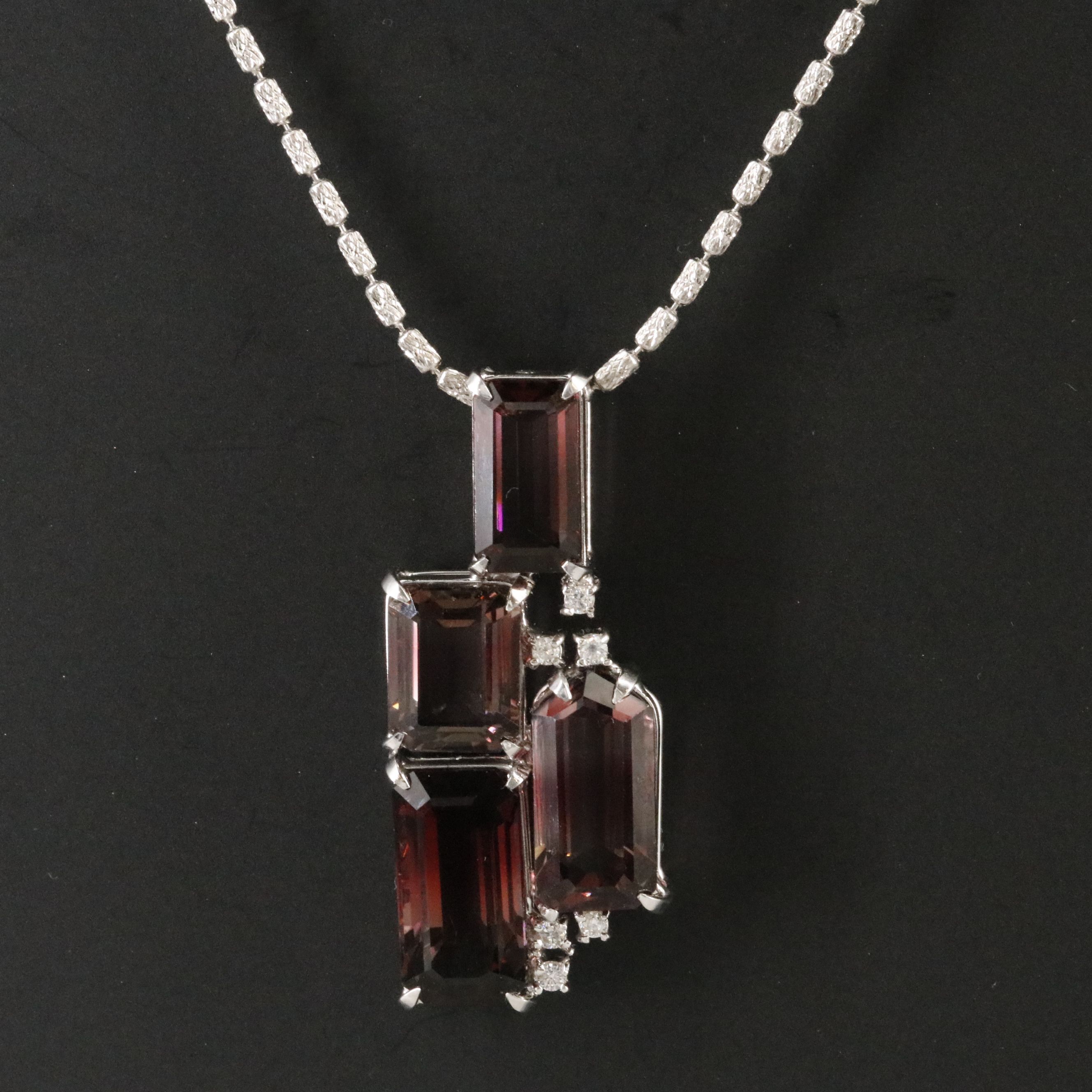 18K Tourmaline and Diamond Pendant Necklace