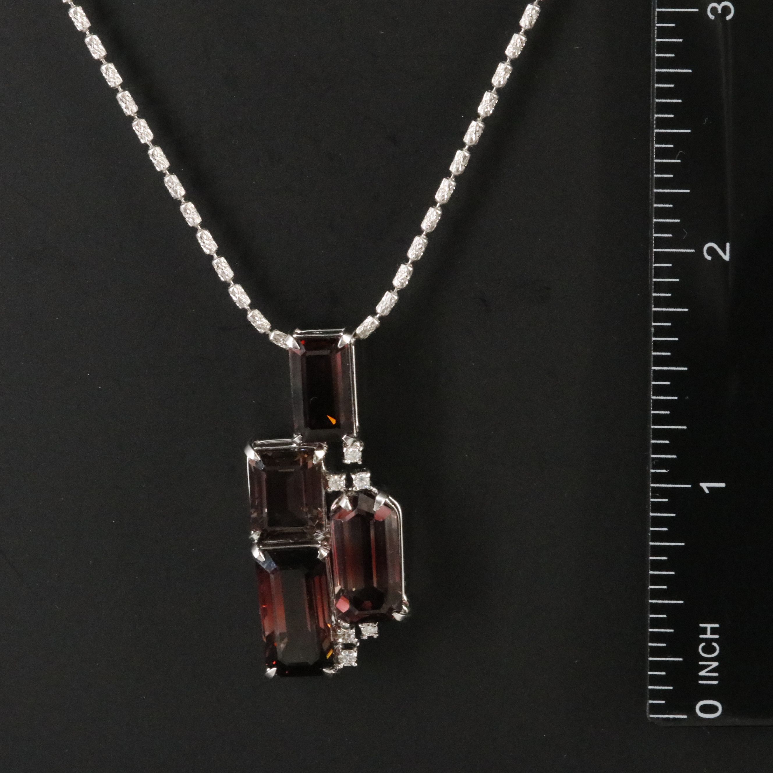 18K Tourmaline and Diamond Pendant Necklace