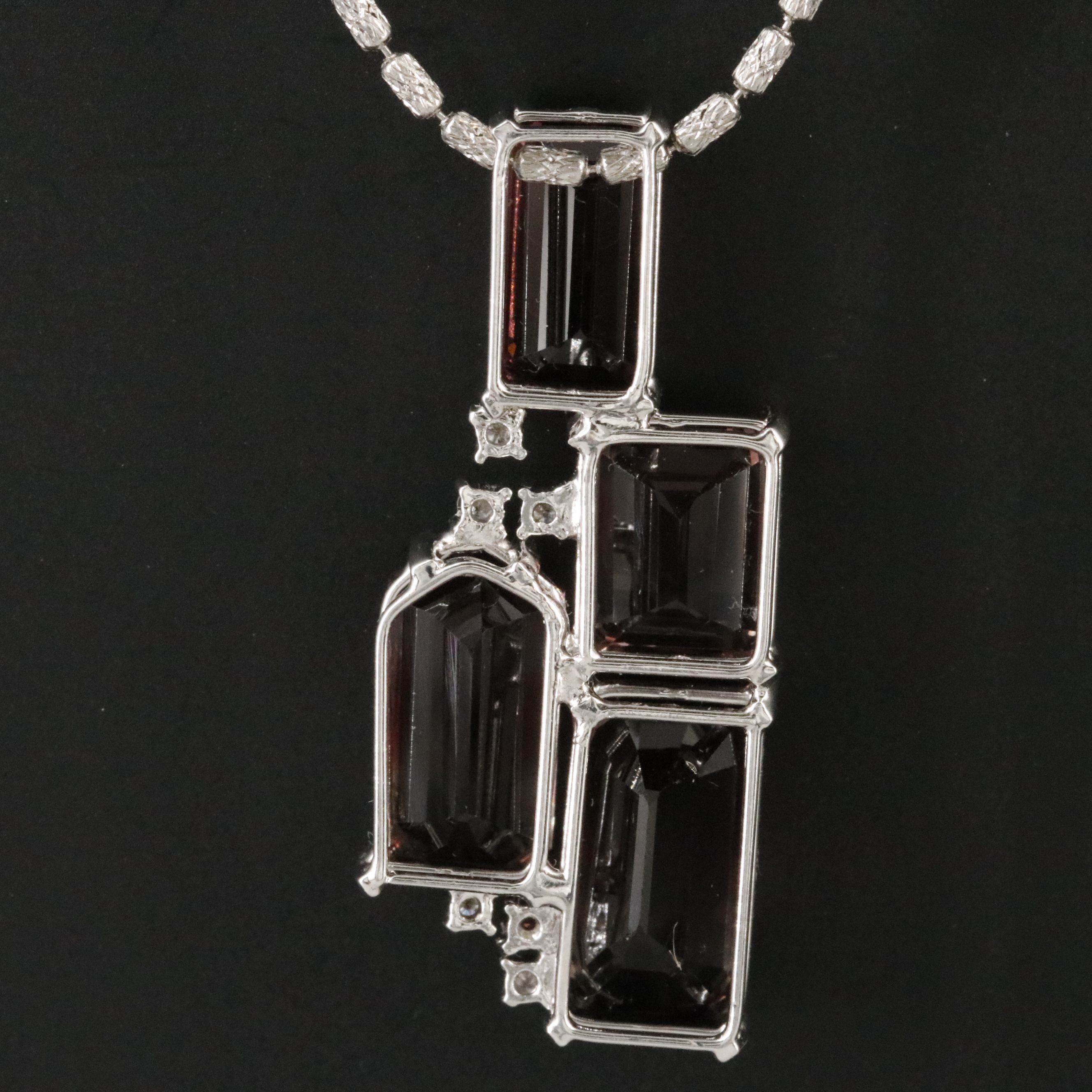 18K Tourmaline and Diamond Pendant Necklace
