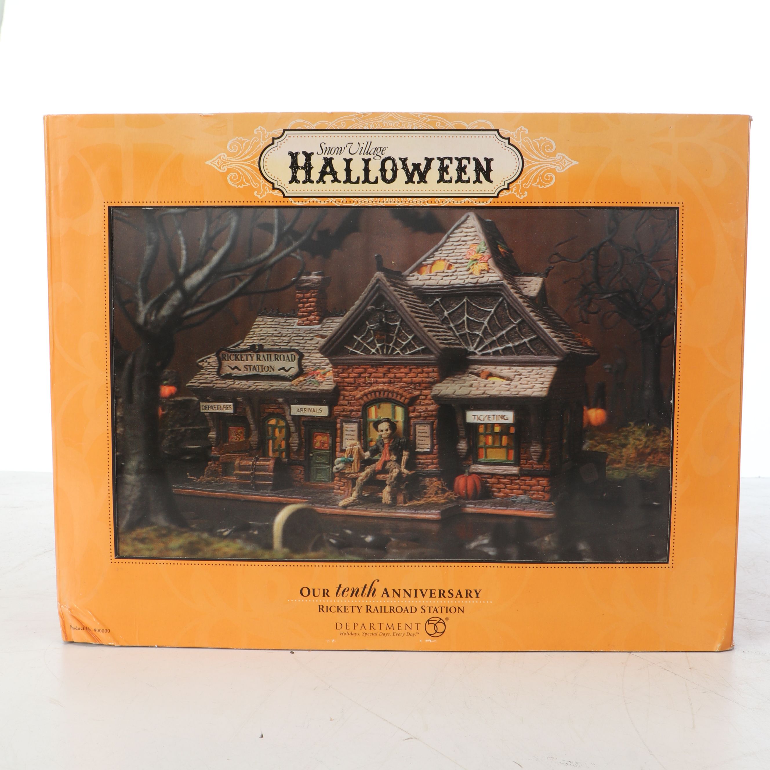 Snow Village Halloween 10th Anniversary "Rickety Railroad Station" with More Set
