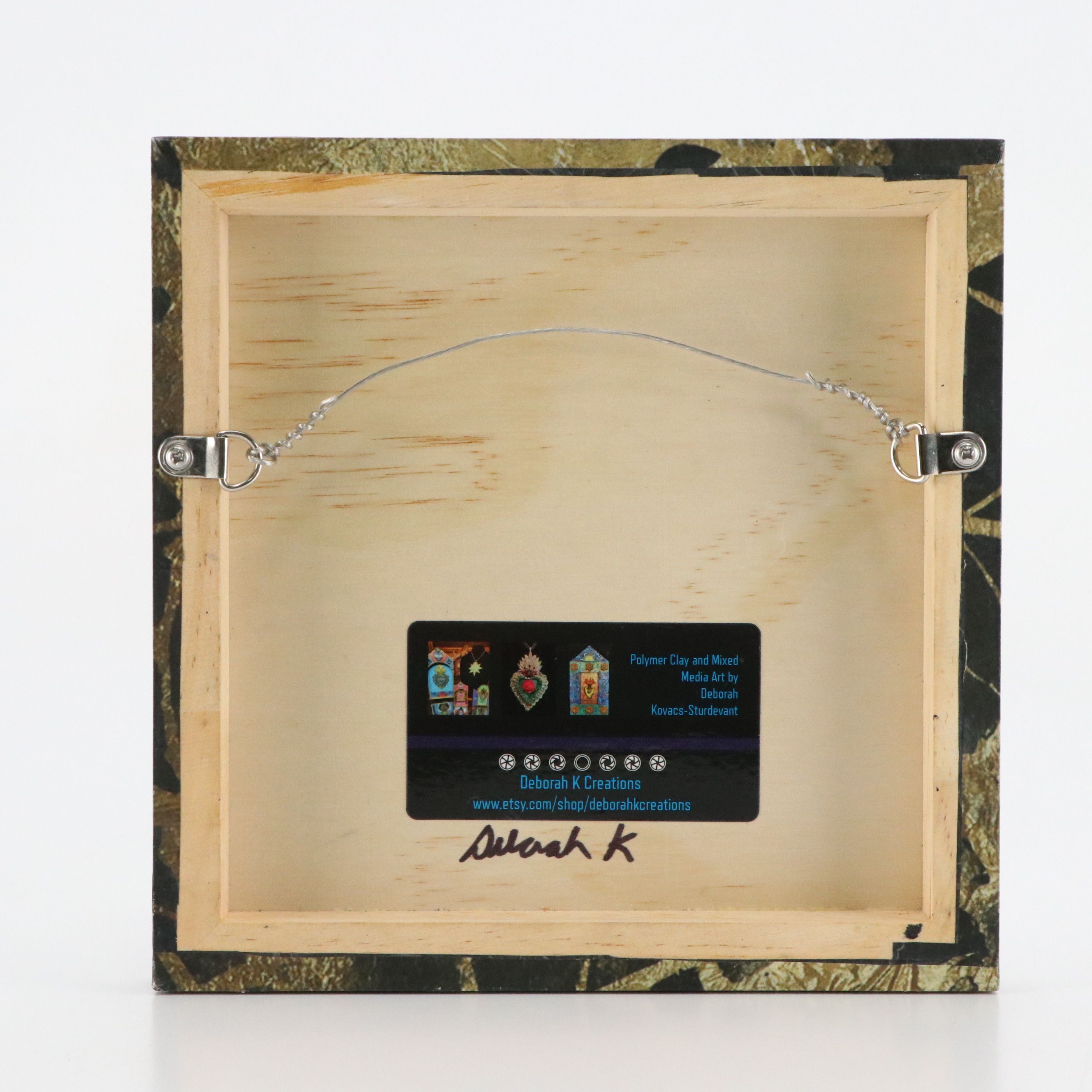 Deborah Kovacs-Sturdevant Mixed Media Assemblage "Anatomical Heart with Flowers"