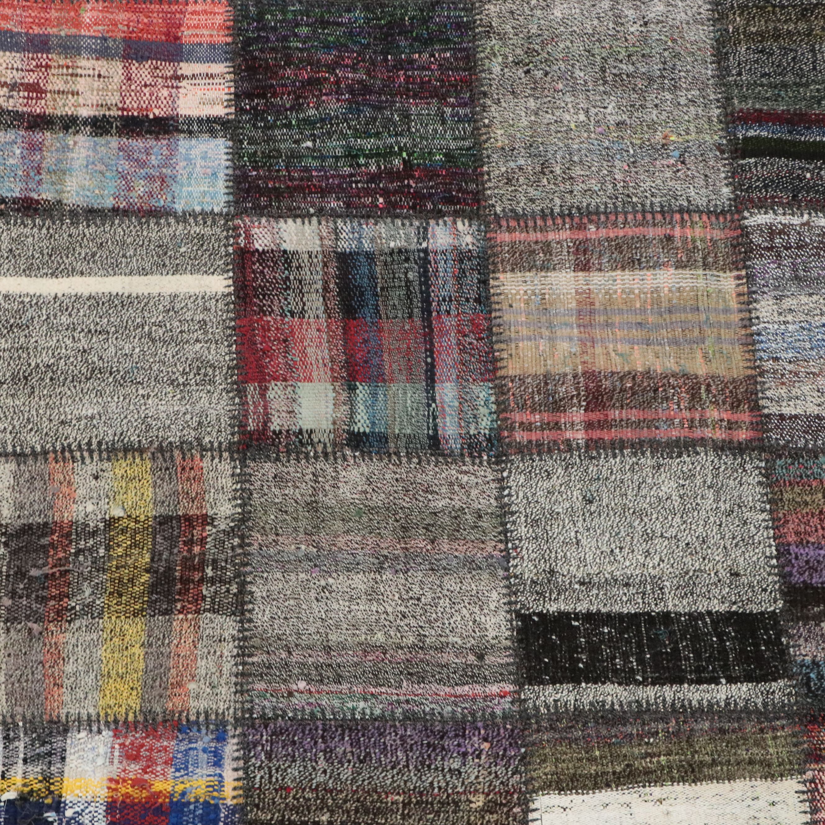 8'10 x 11'6 Mixed Technique Turkish Patchwork Kilim Area Rug