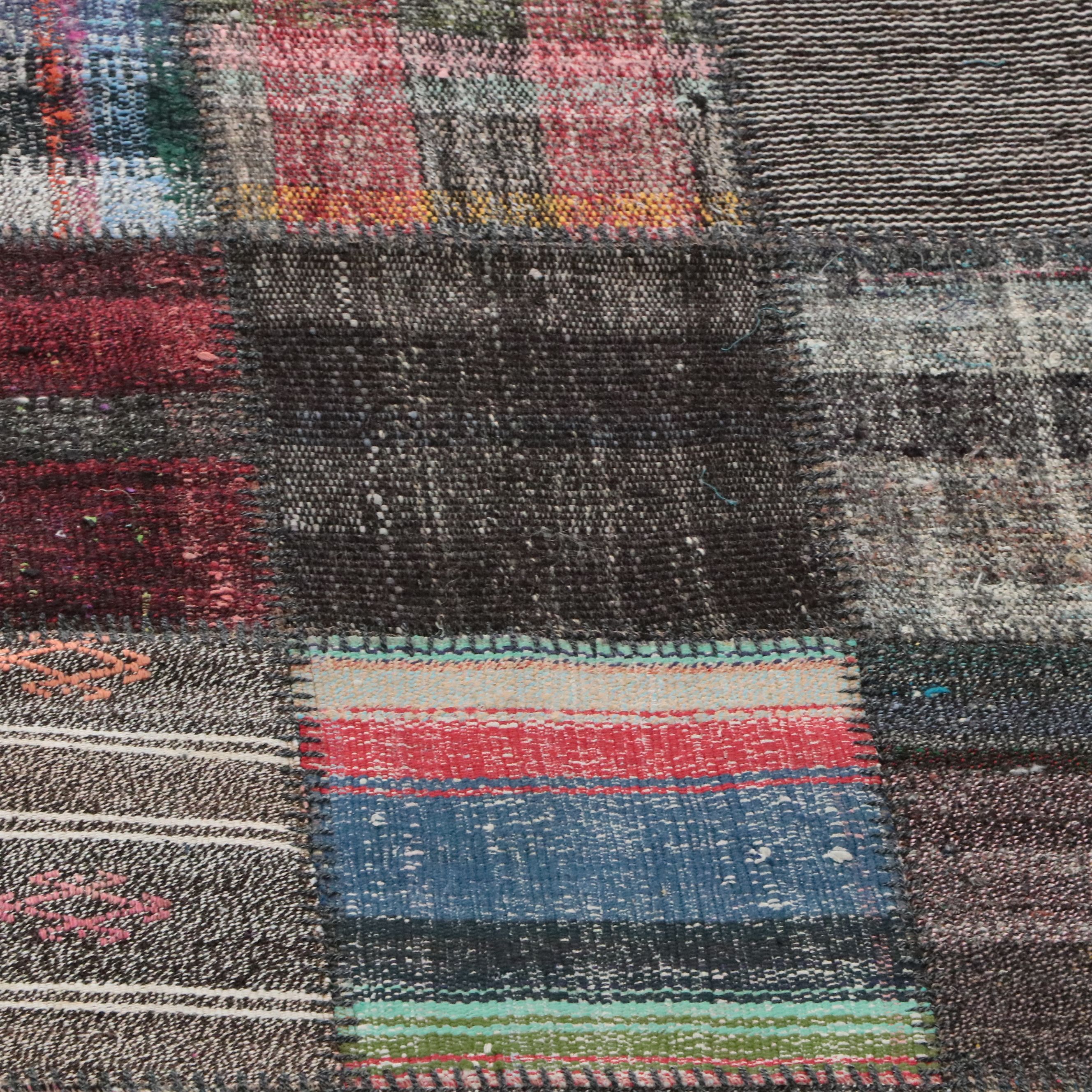 8'10 x 11'6 Mixed Technique Turkish Patchwork Kilim Area Rug