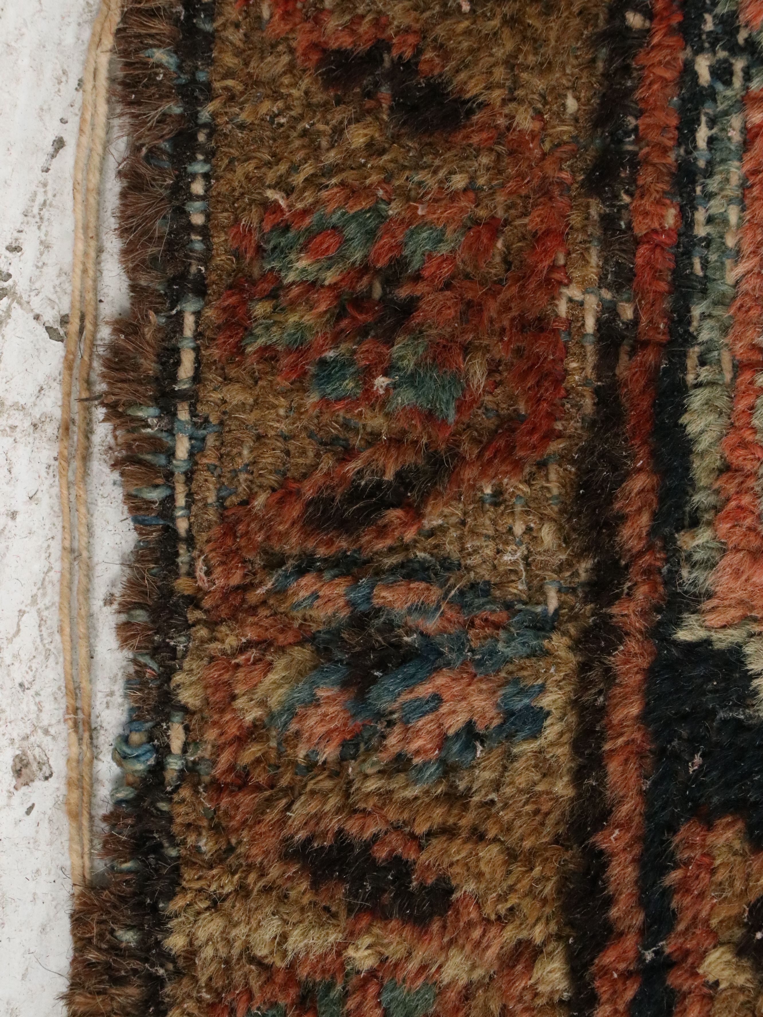 Antique 9' x 11'8 Hand-Knotted Heriz Rug