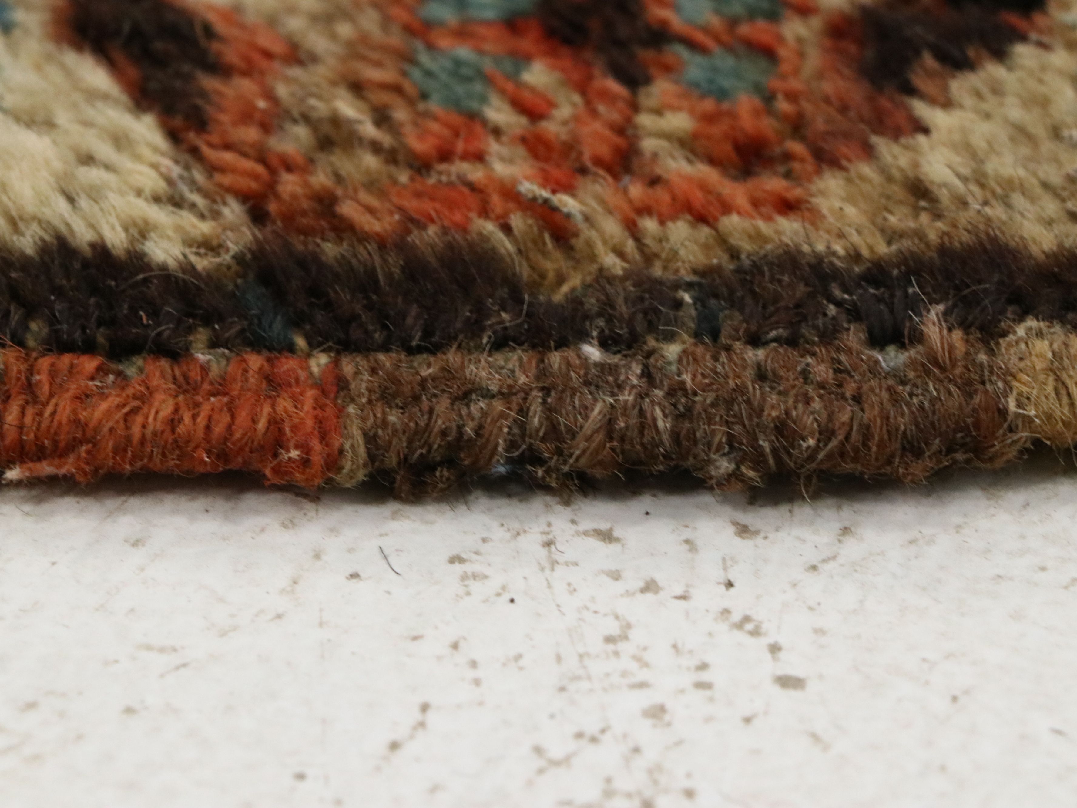 Antique 9' x 11'8 Hand-Knotted Heriz Rug