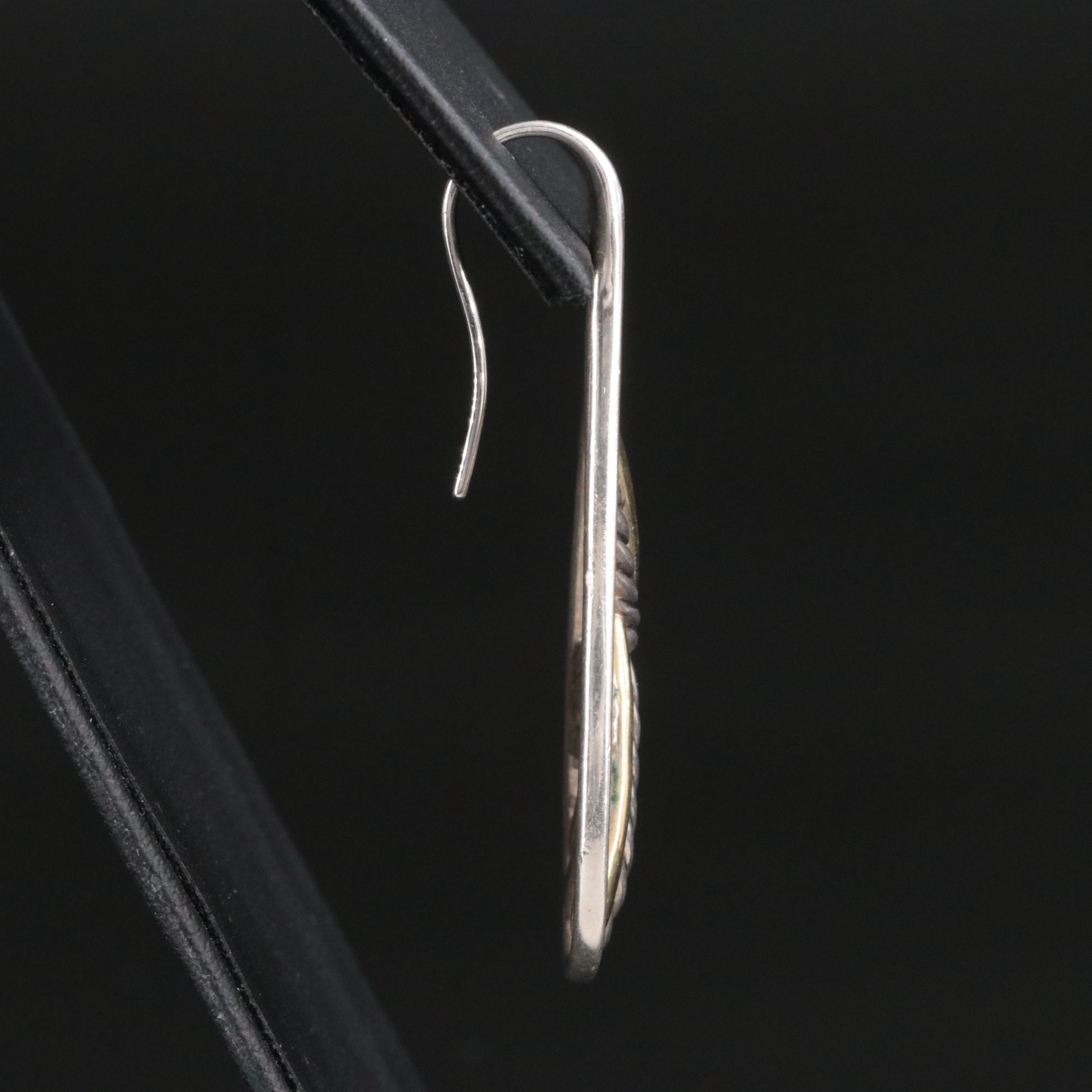 David Yurman Papyrus Sterling and 18K Earrings