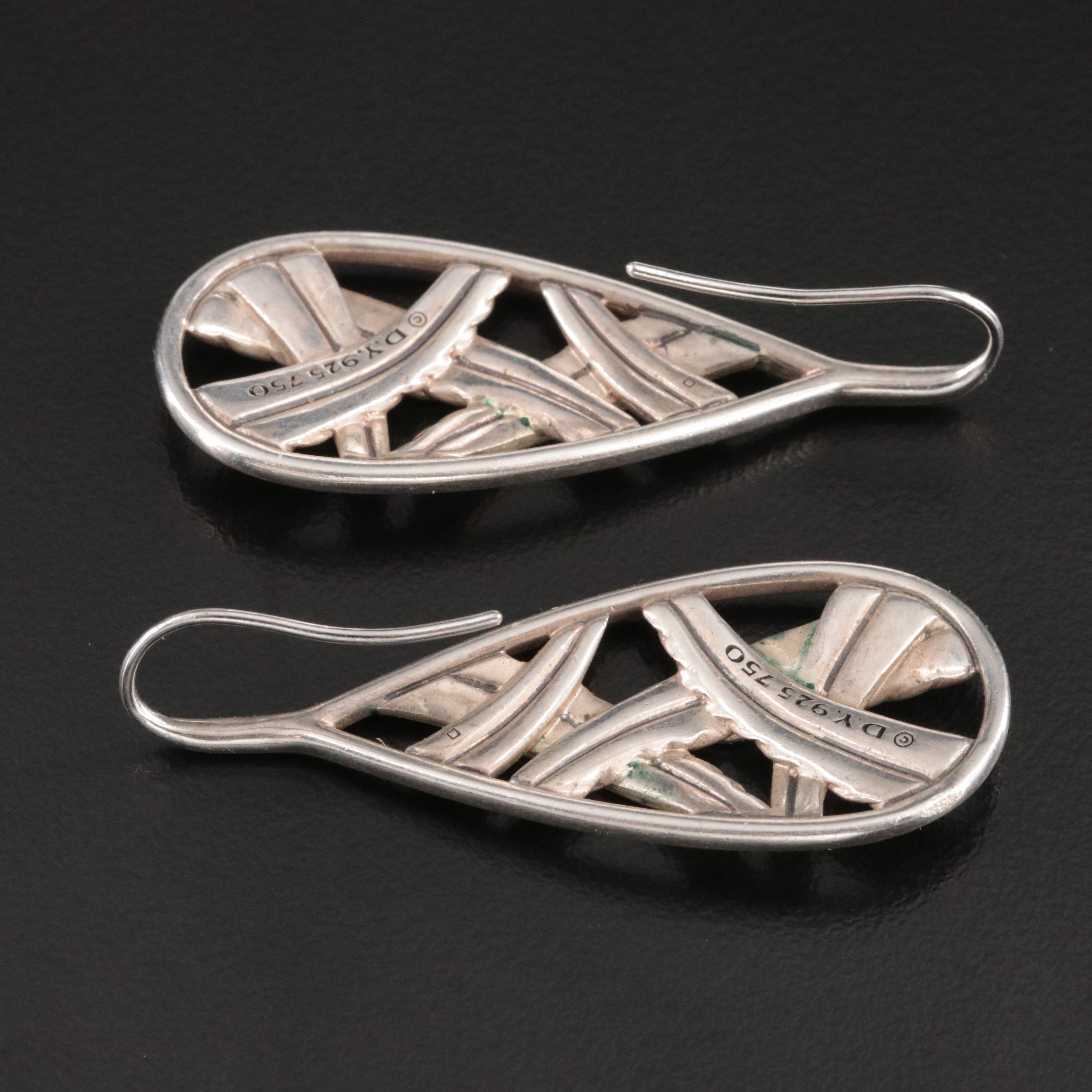 David Yurman Papyrus Sterling and 18K Earrings