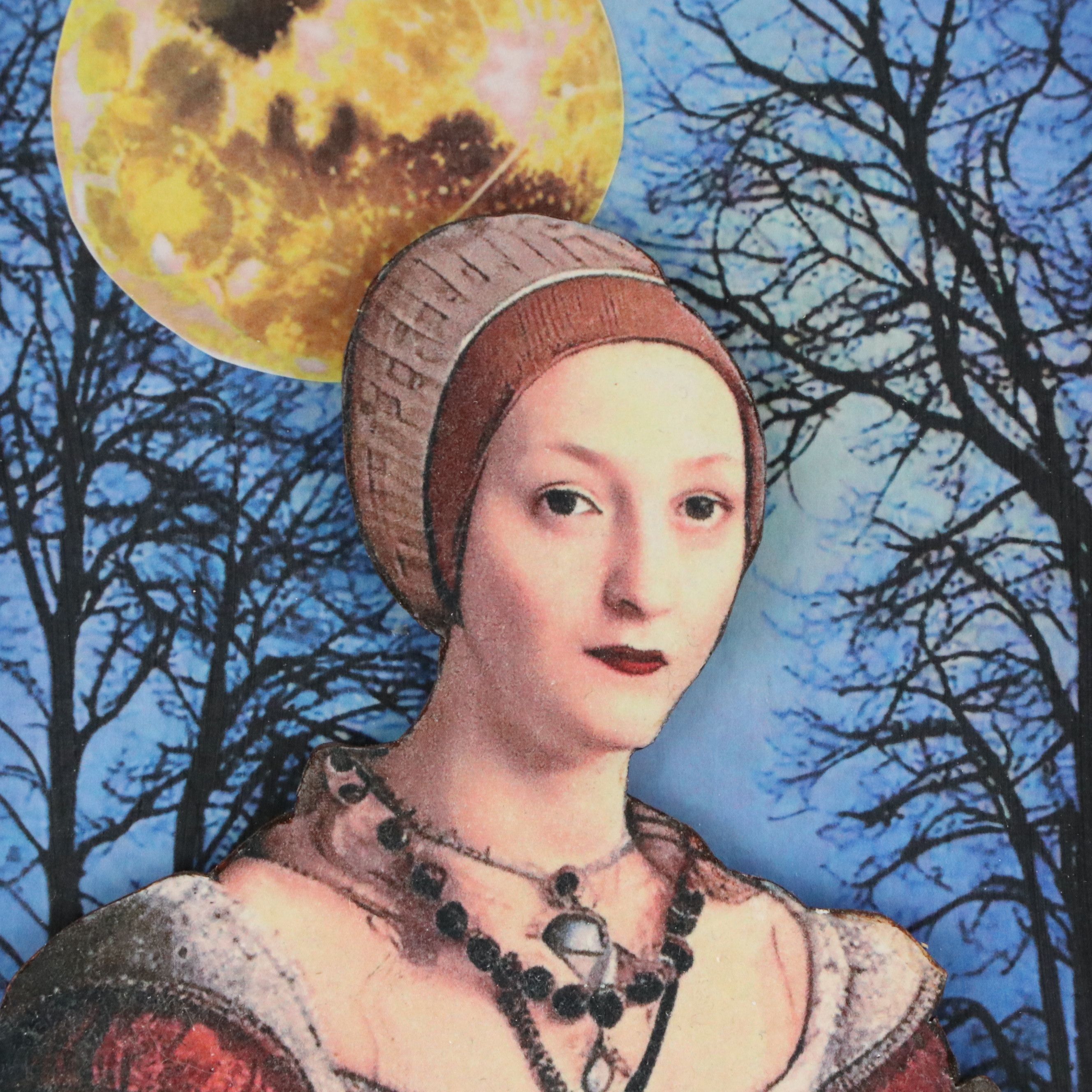Deborah Kovacs-Sturdevant Mixed Media Assemblage of Renaissance Portrait