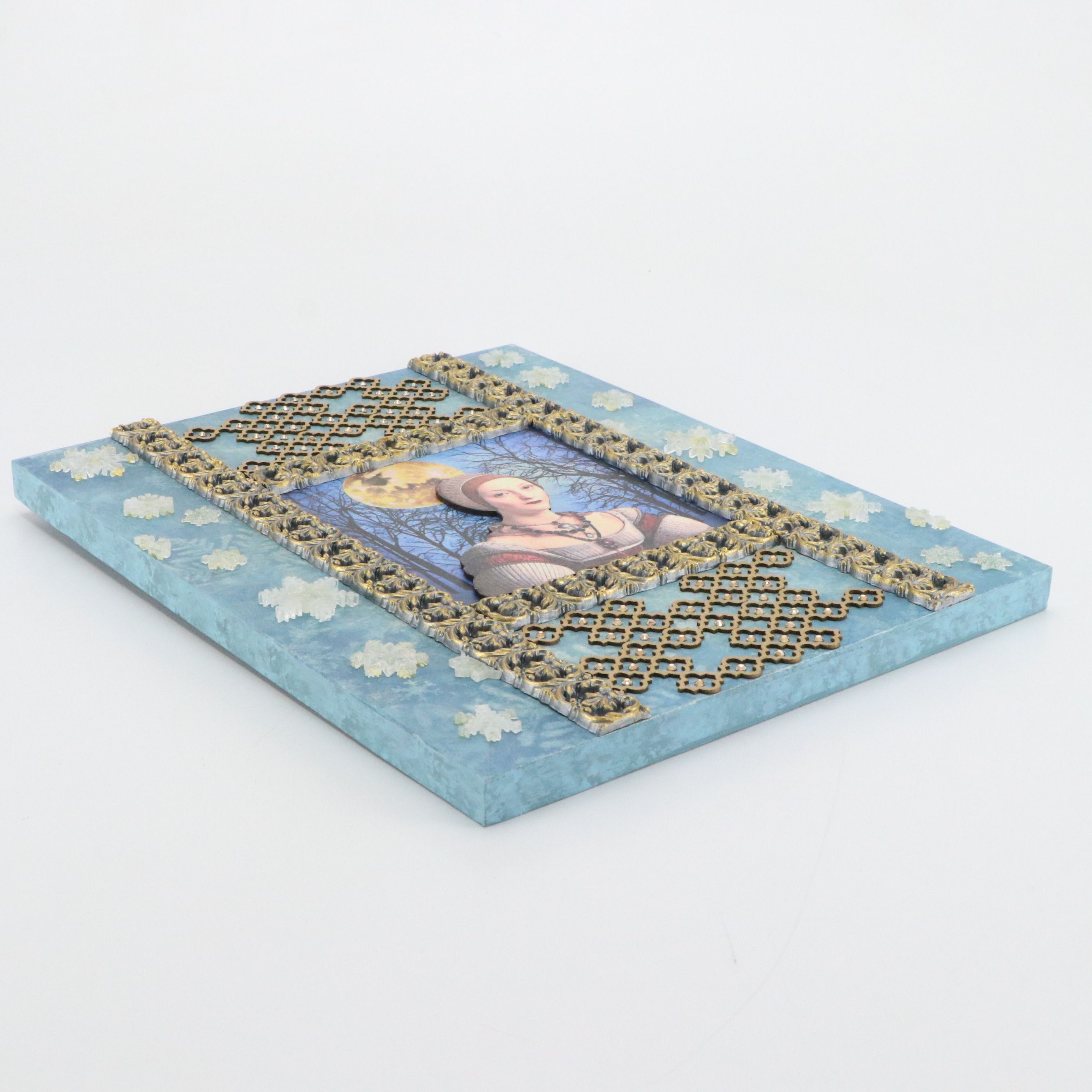 Deborah Kovacs-Sturdevant Mixed Media Assemblage of Renaissance Portrait