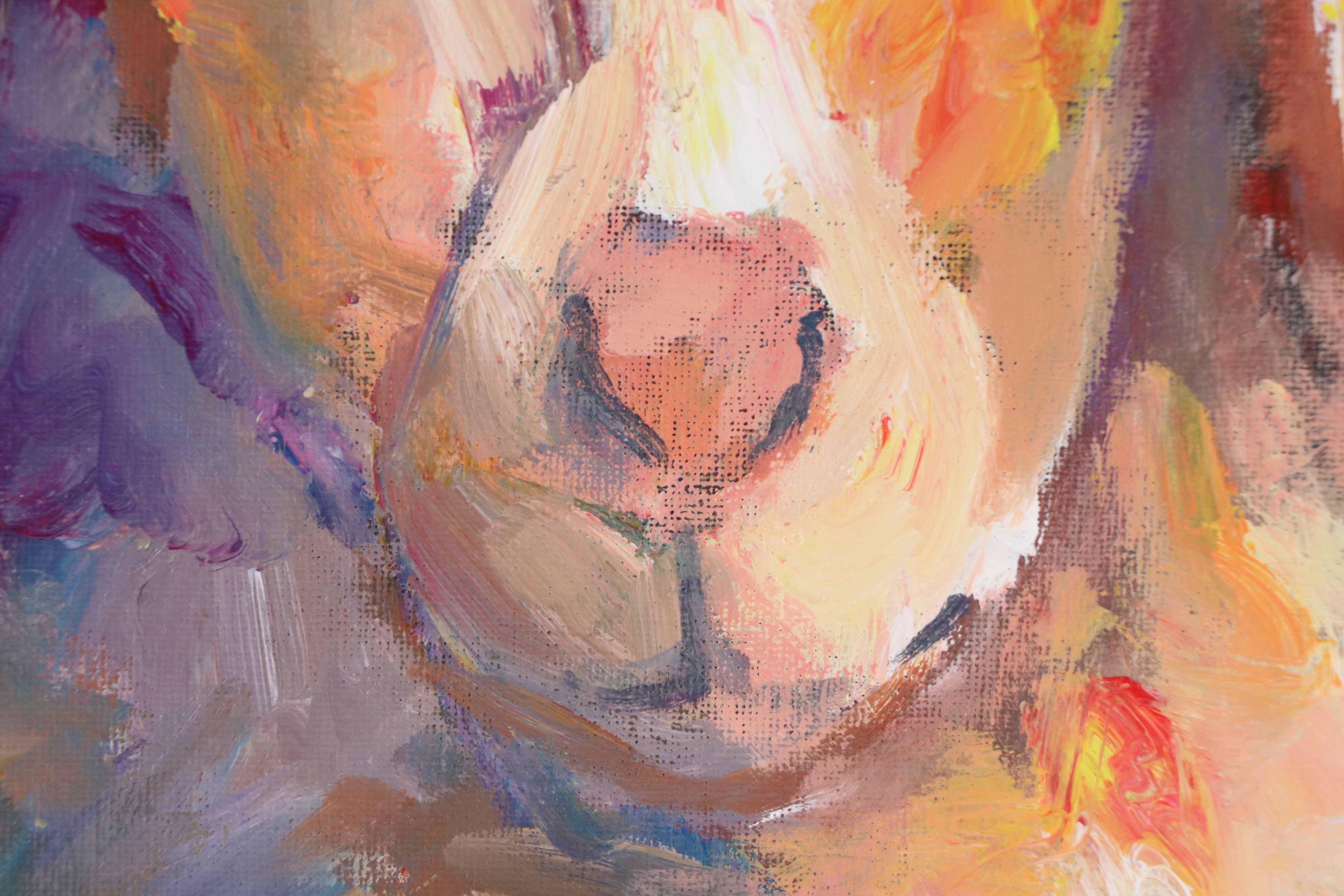 Elle Raines Acrylic Painting "Sheep," 21st Century