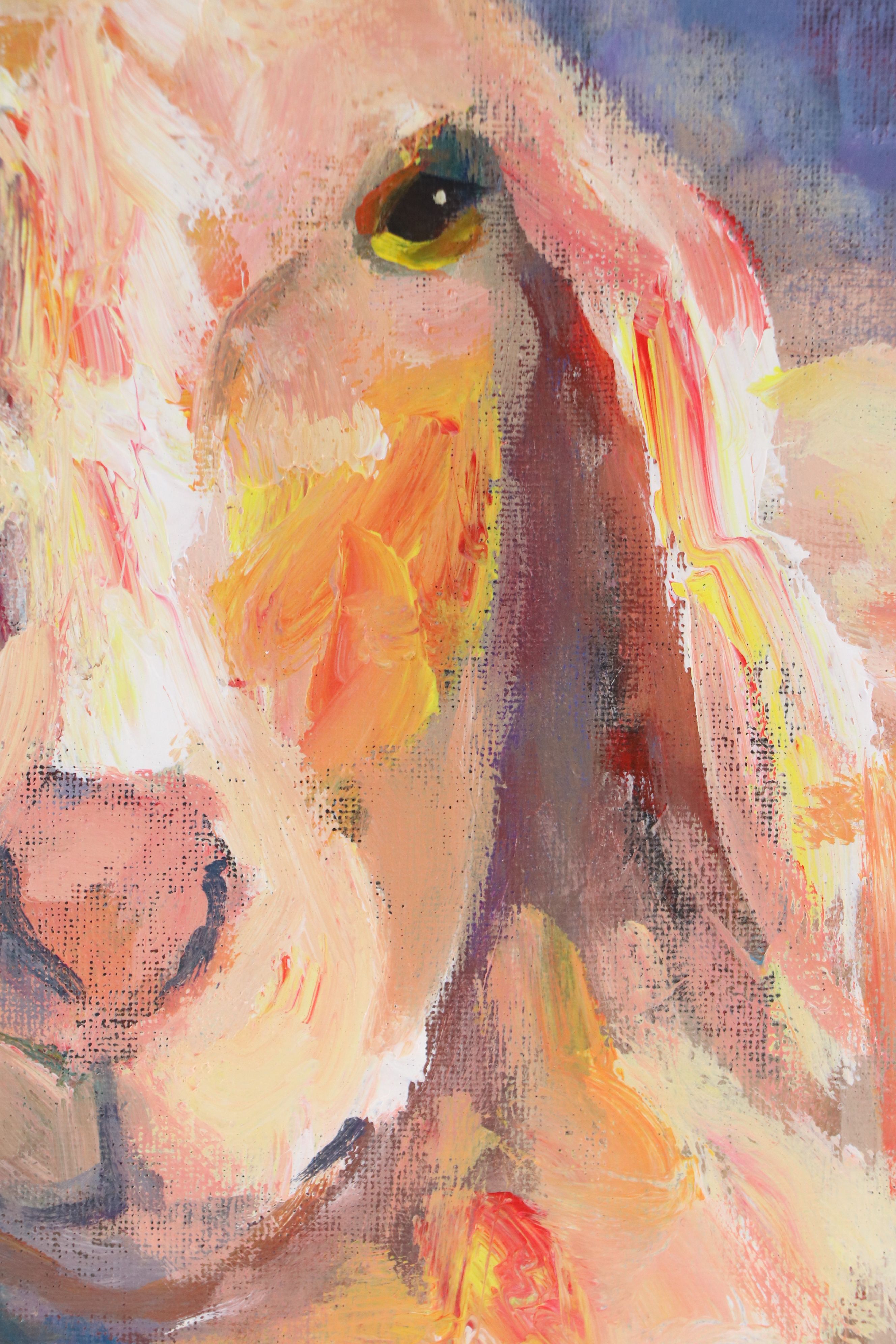 Elle Raines Acrylic Painting "Sheep," 21st Century