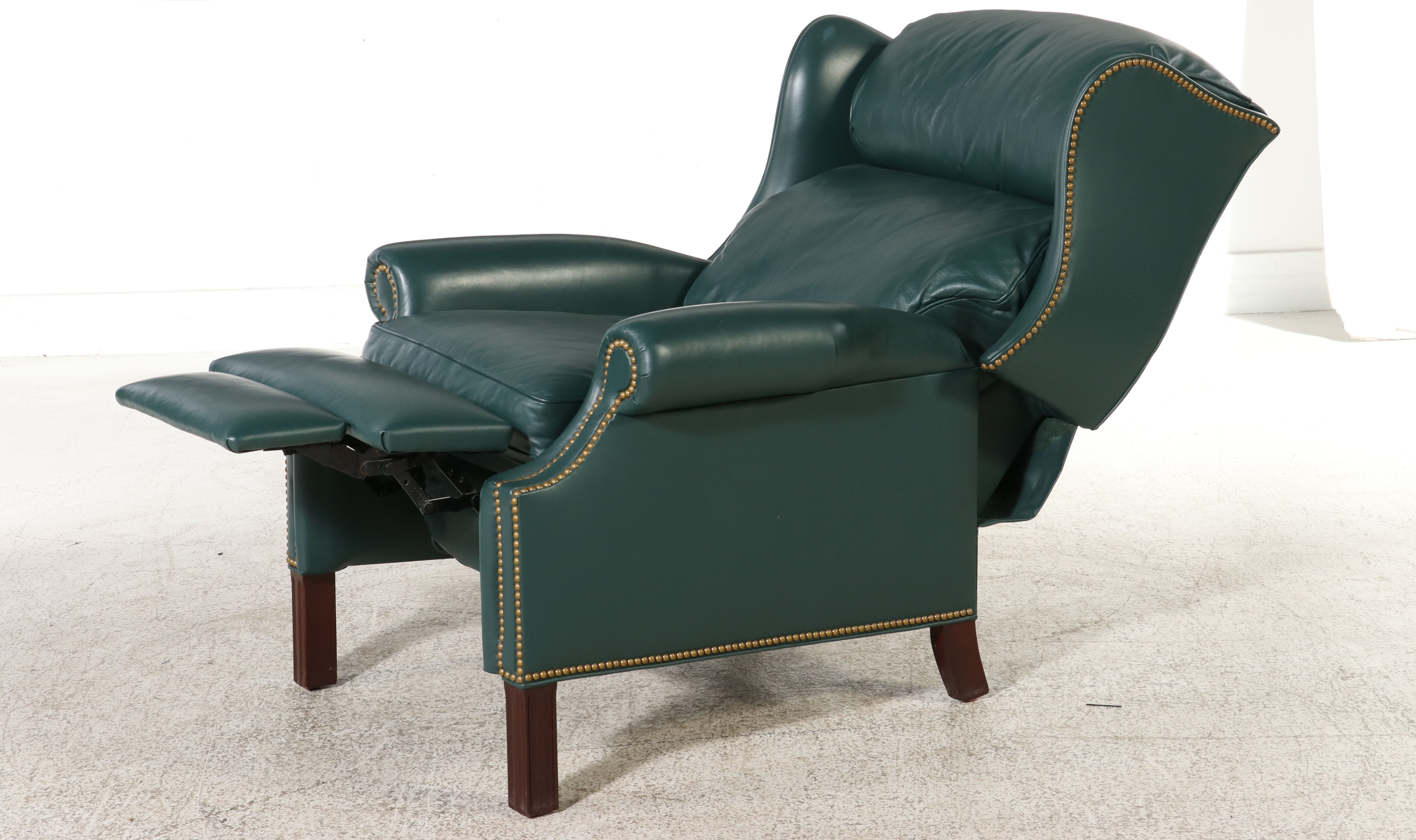 Hancock & Moore Chippendale Style Leather Upholstered Recliner