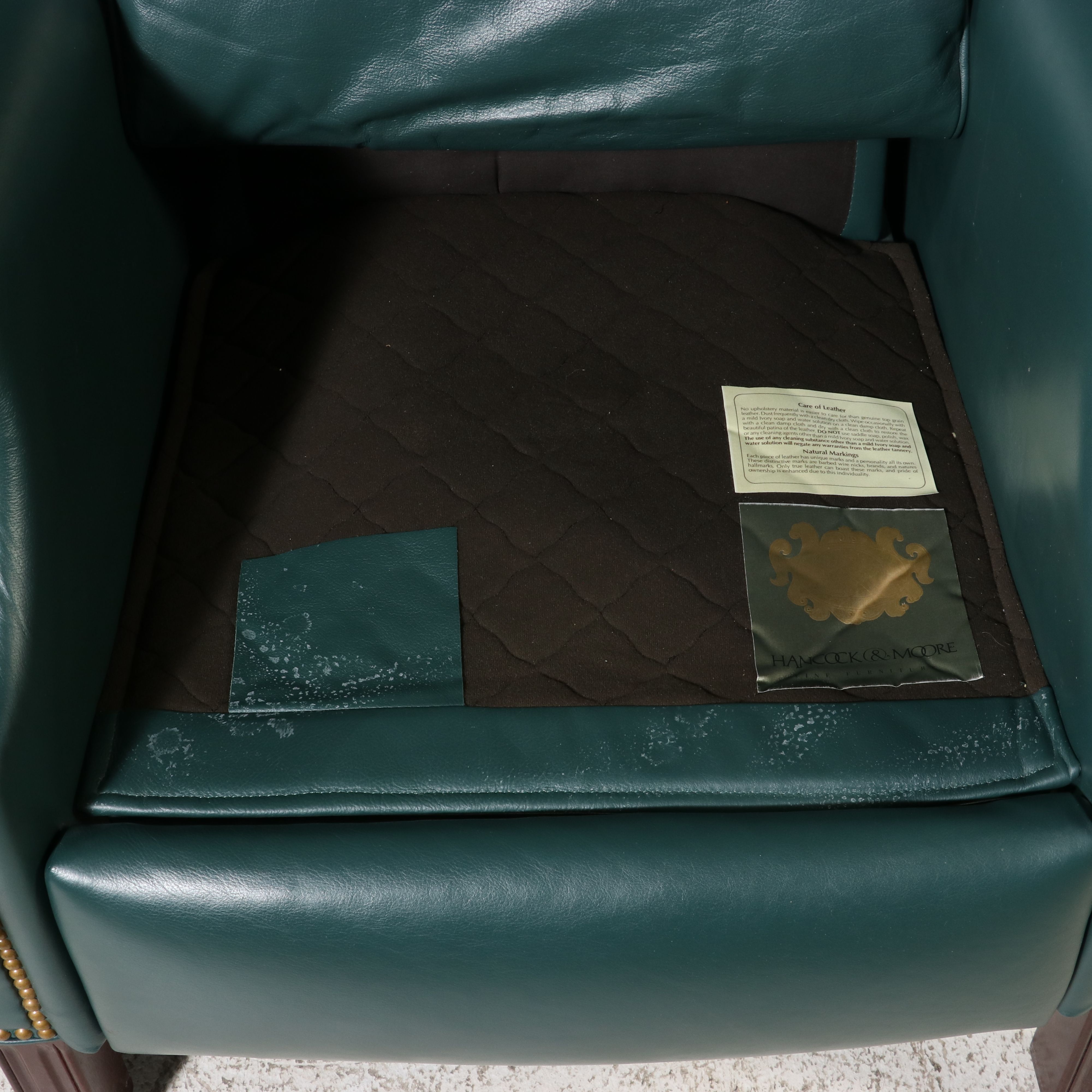 Hancock & Moore Chippendale Style Leather Upholstered Recliner