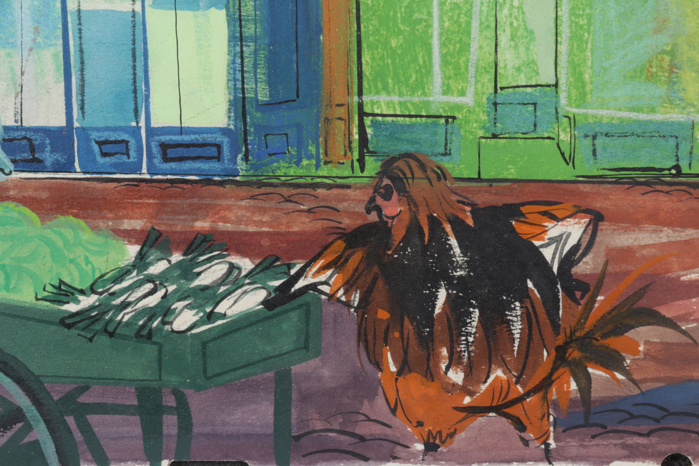 Walt Peregoy Gouache Concept Art for Shelved Disney Project "Chanticleer", 1960